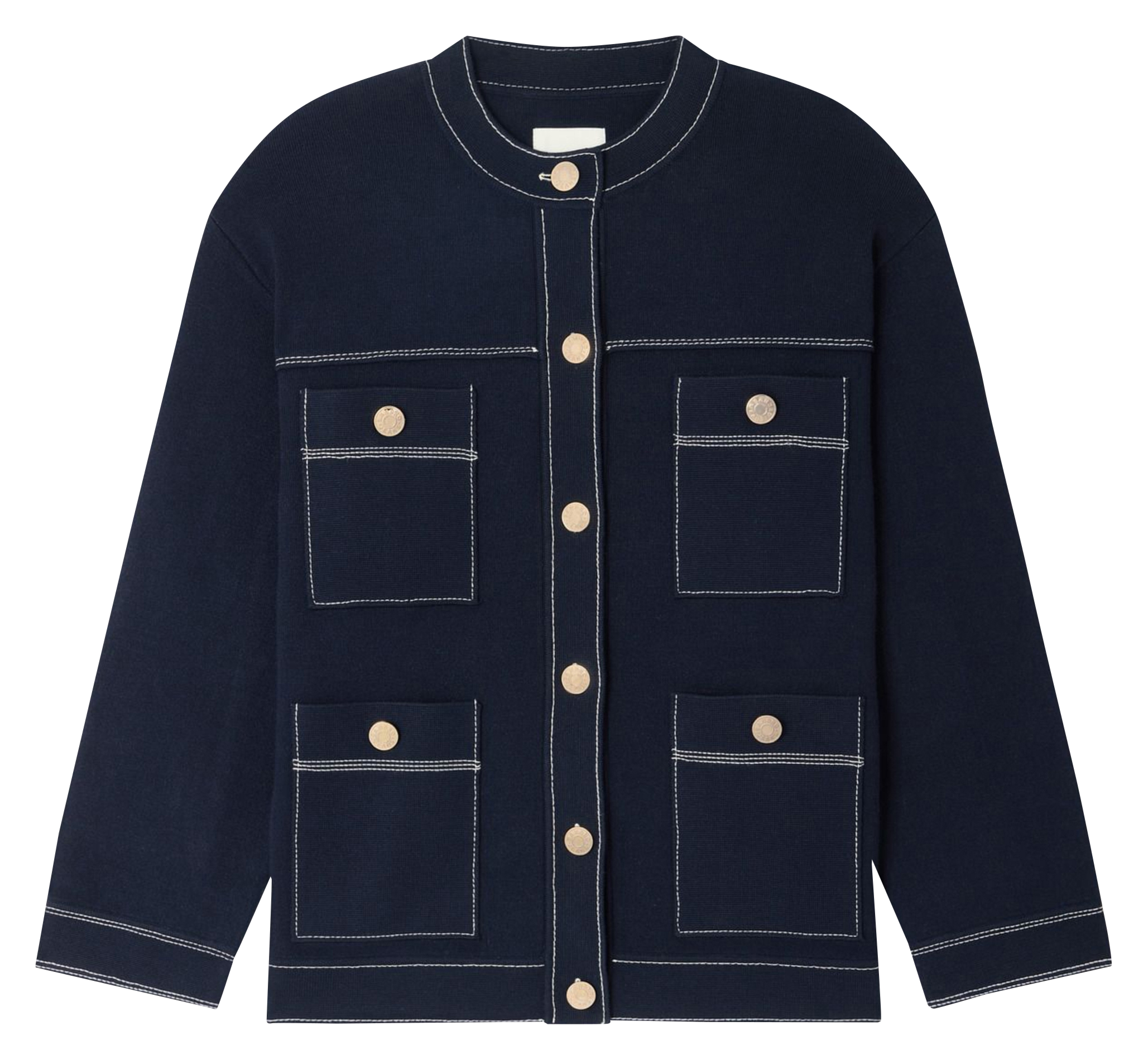 Rechte cardigan met ronde hals SANDRO Blauw