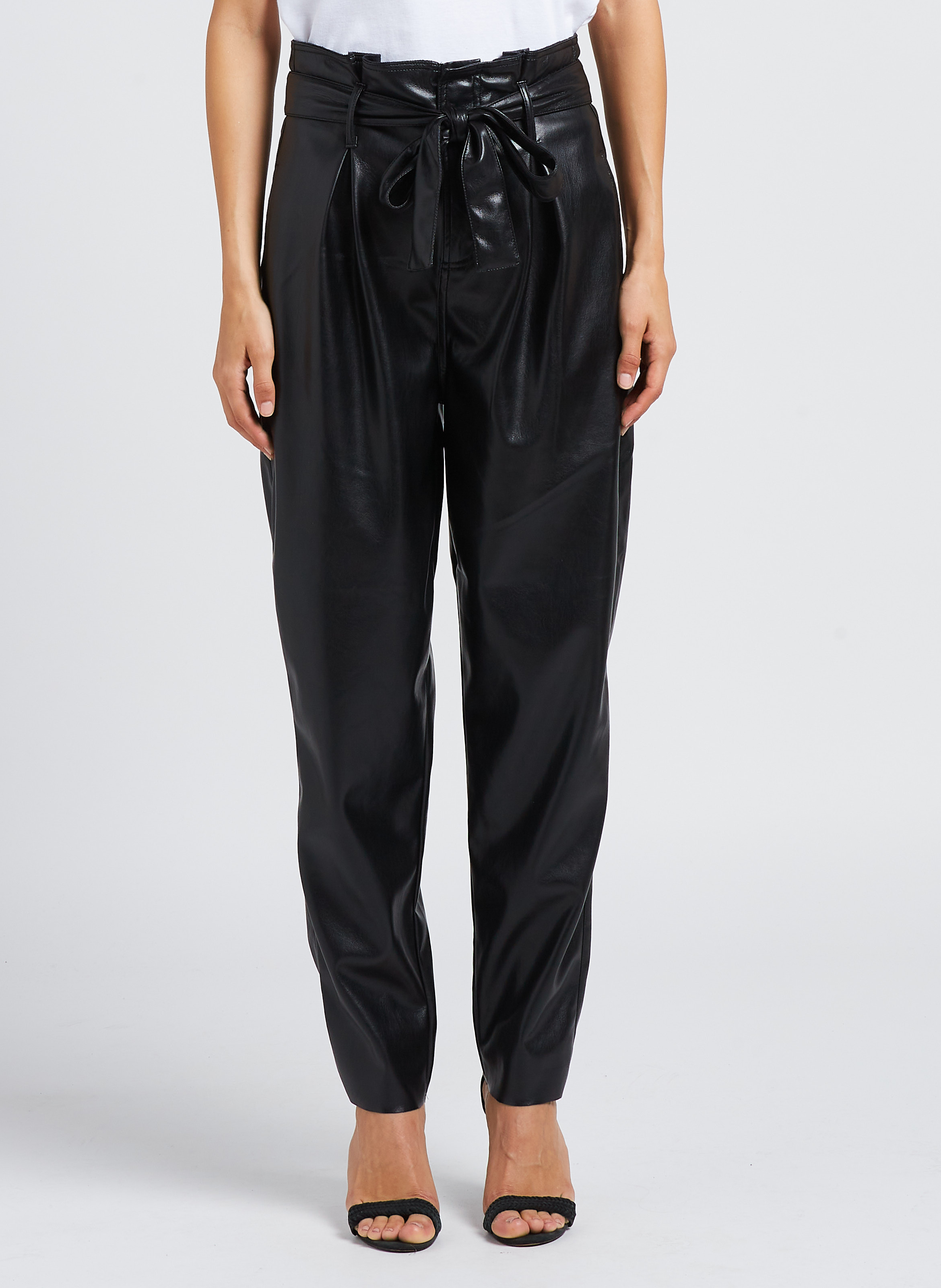 Karottenhose in Leder-Optik MES DEMOISELLES Schwarz