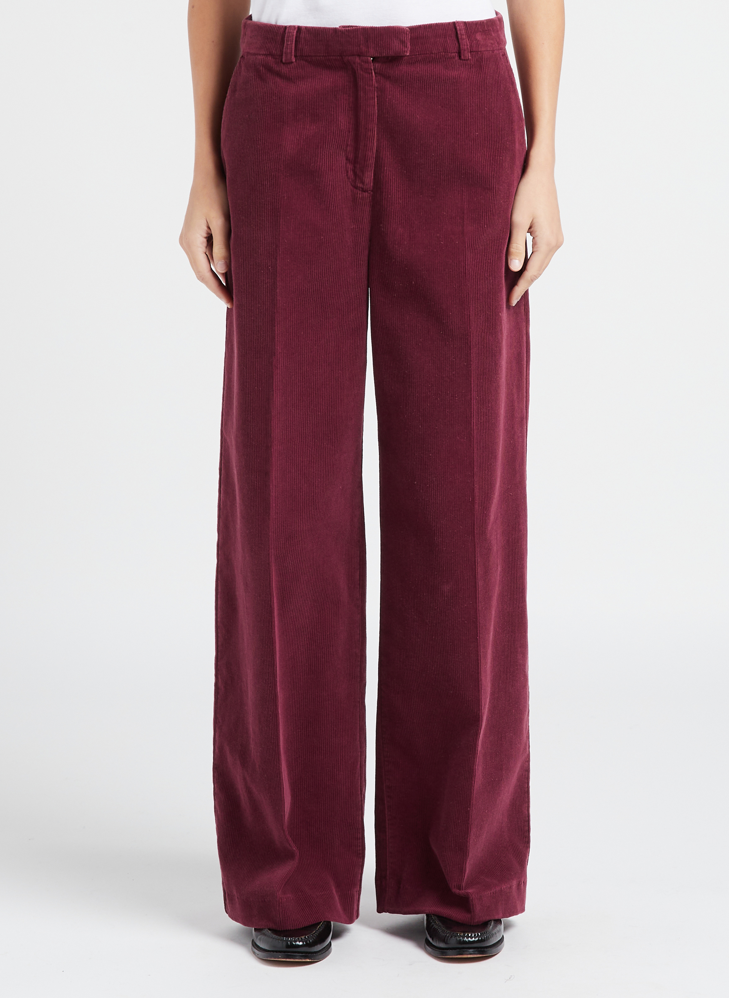 Wide-leg cotton trousers BELLEPIECE Red