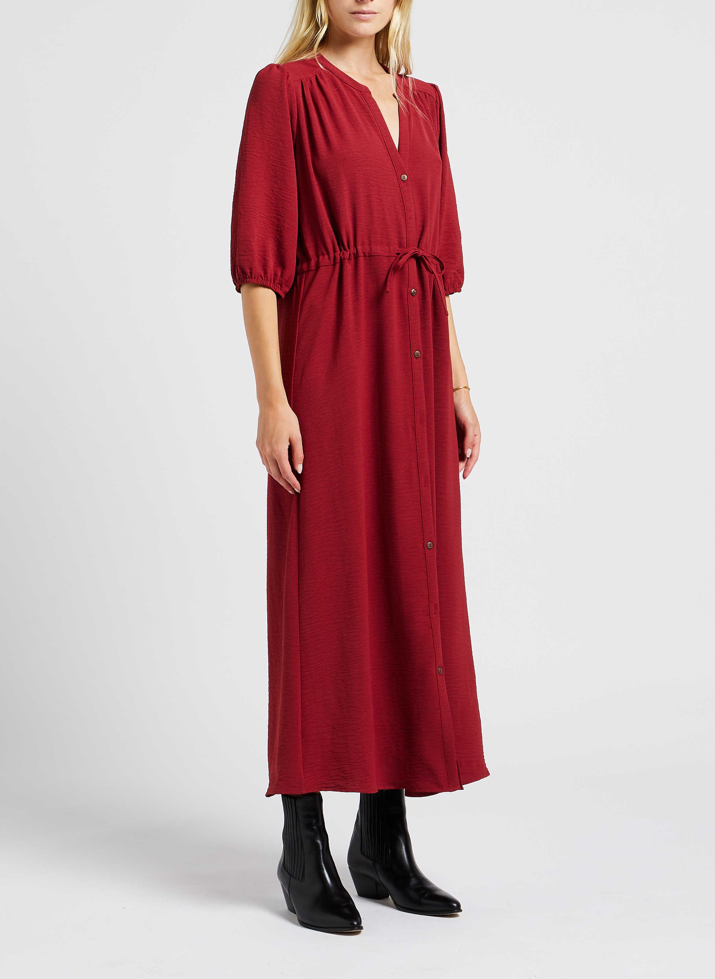 Lange jurk met tuniekhals GRACE ET MILA Bruin