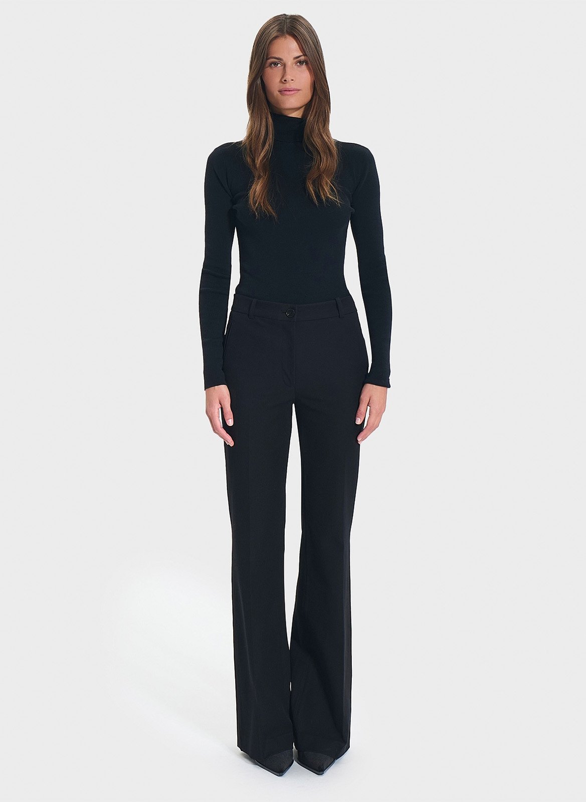 Jean flare en coton mélangé ZAPA Noir