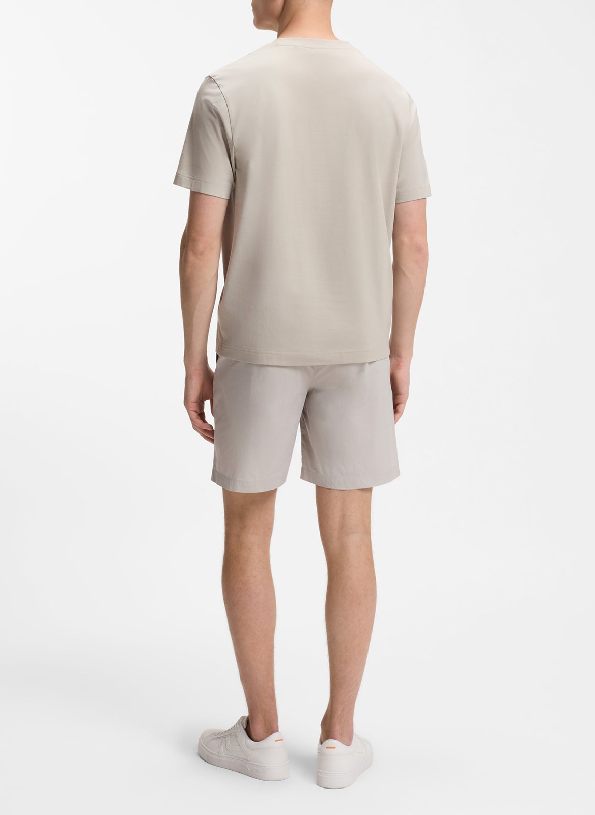 Tee-shirt col rond en coton mélangé  BOSS Argent