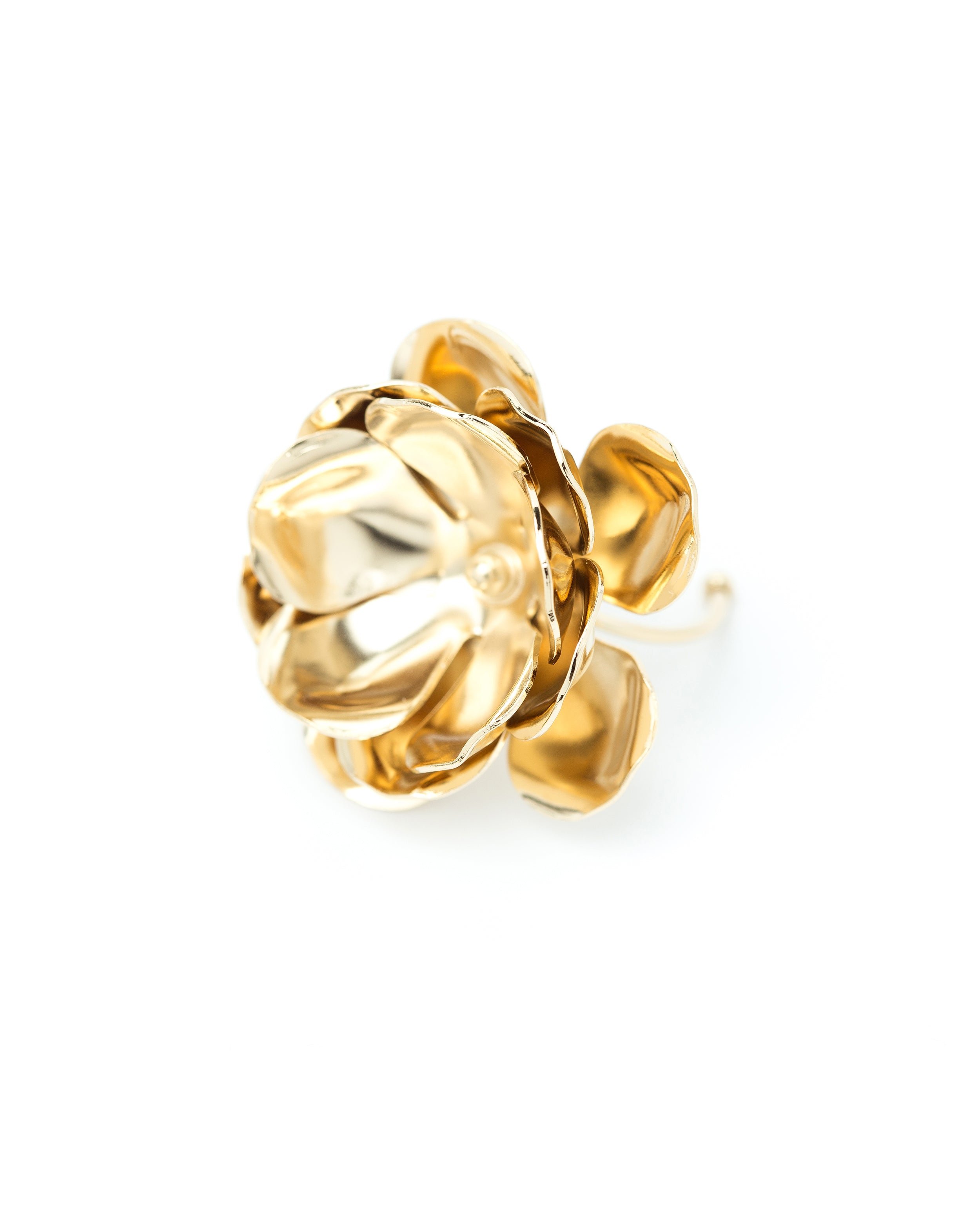 Maxi gold-plated flower ring GoldenMONSIEUR SIMONE
