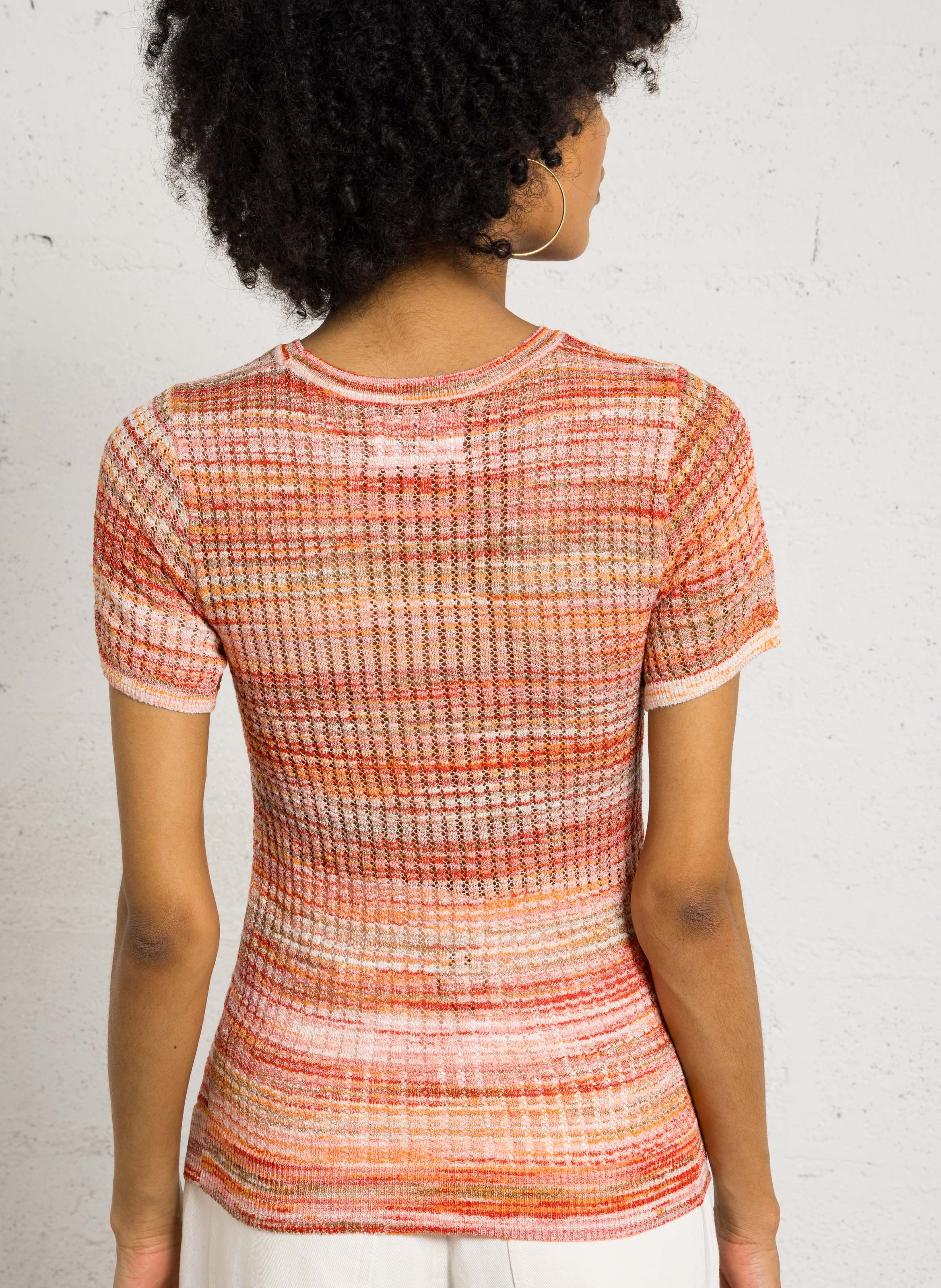 Top col rond en maille DES PETITS HAUTS Multicolore