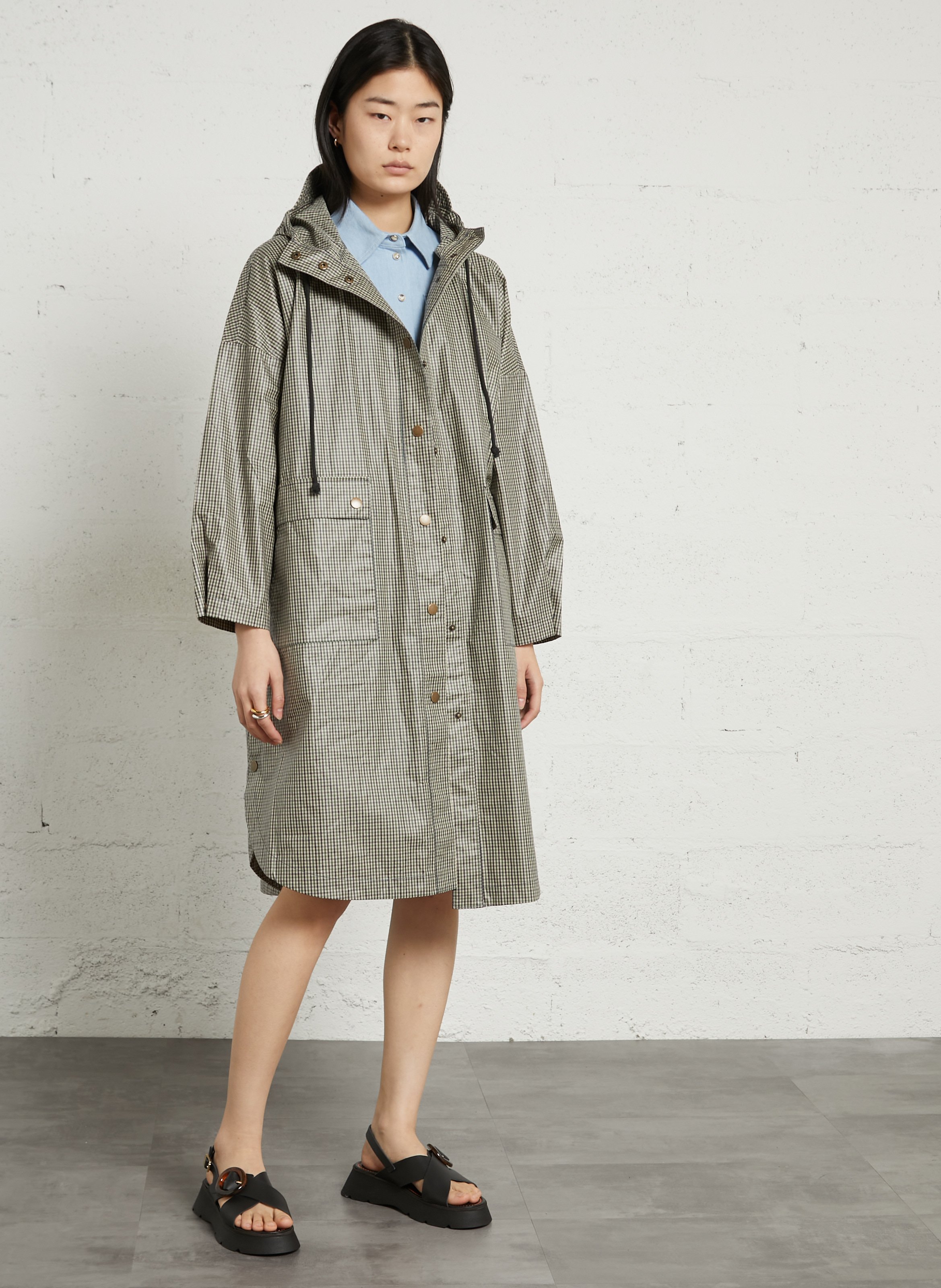 Imperméable à carreaux LEON & HARPER Vert