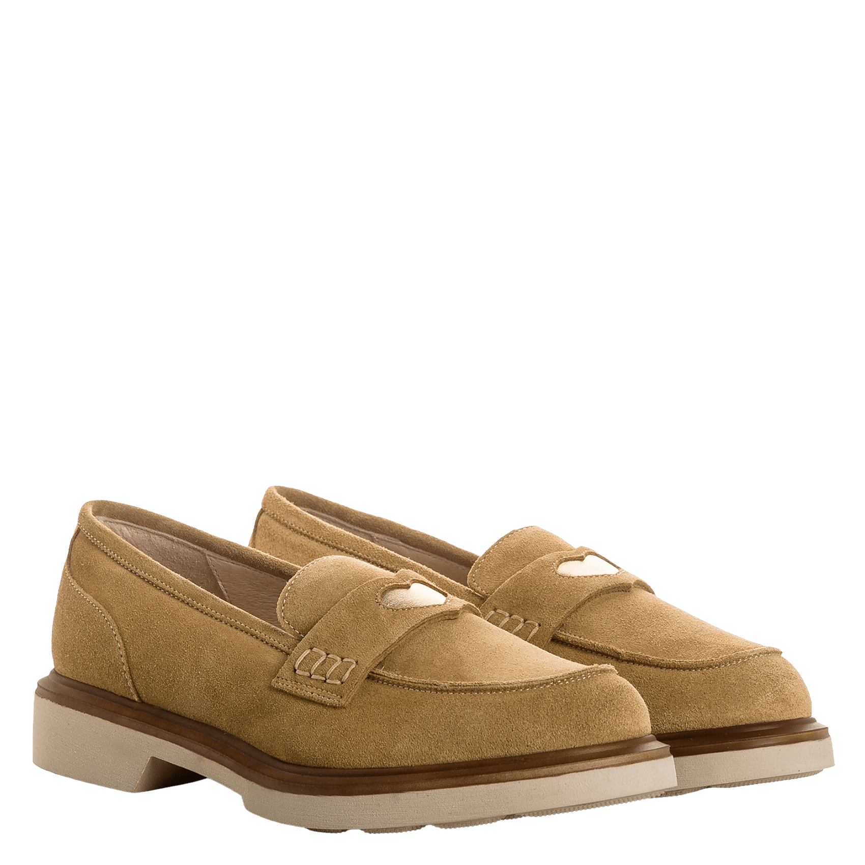 Leather loafers REQINS Brown