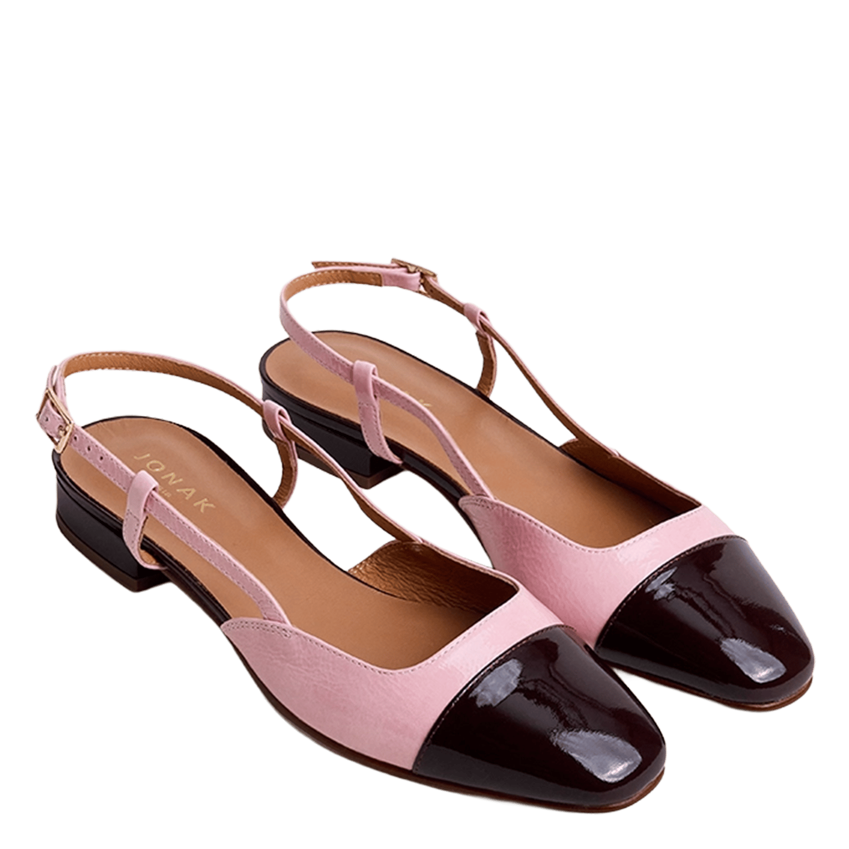Leather slingback ballerina pumps JONAK Pink