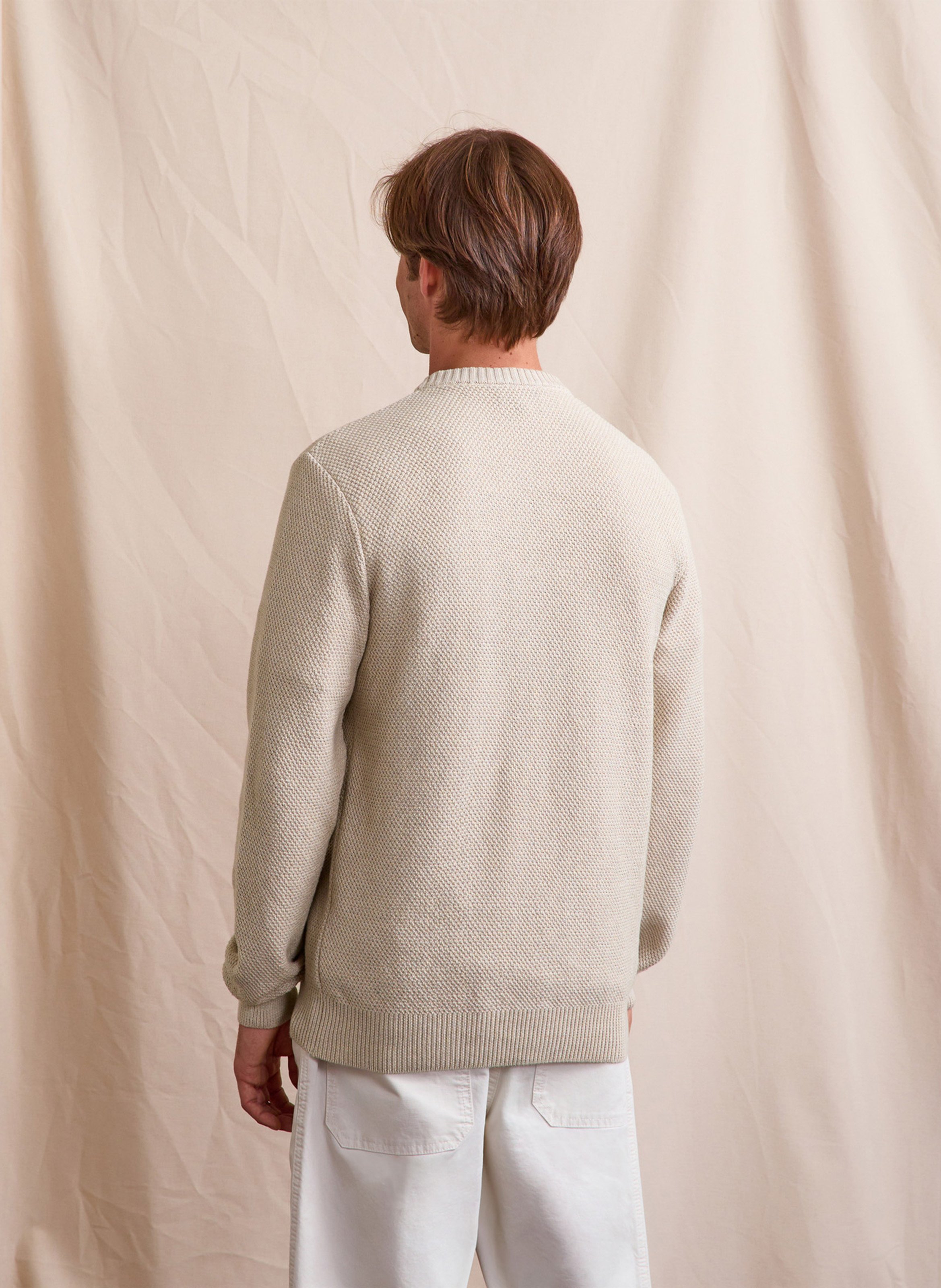 Straight-fit, katoenen trui met ronde hals FAGUO Beige