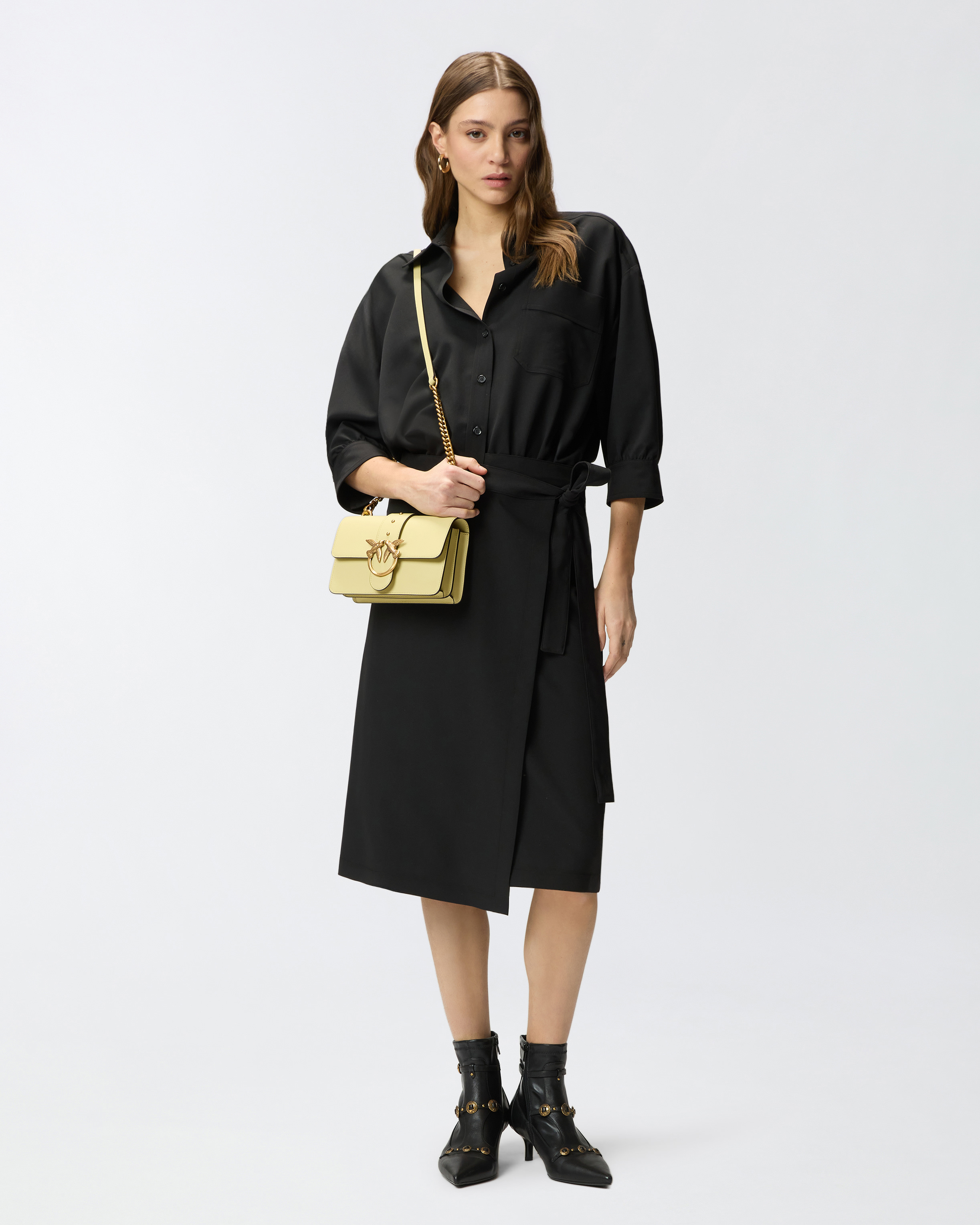 Robe midi avec haut chemise PINKO Noir