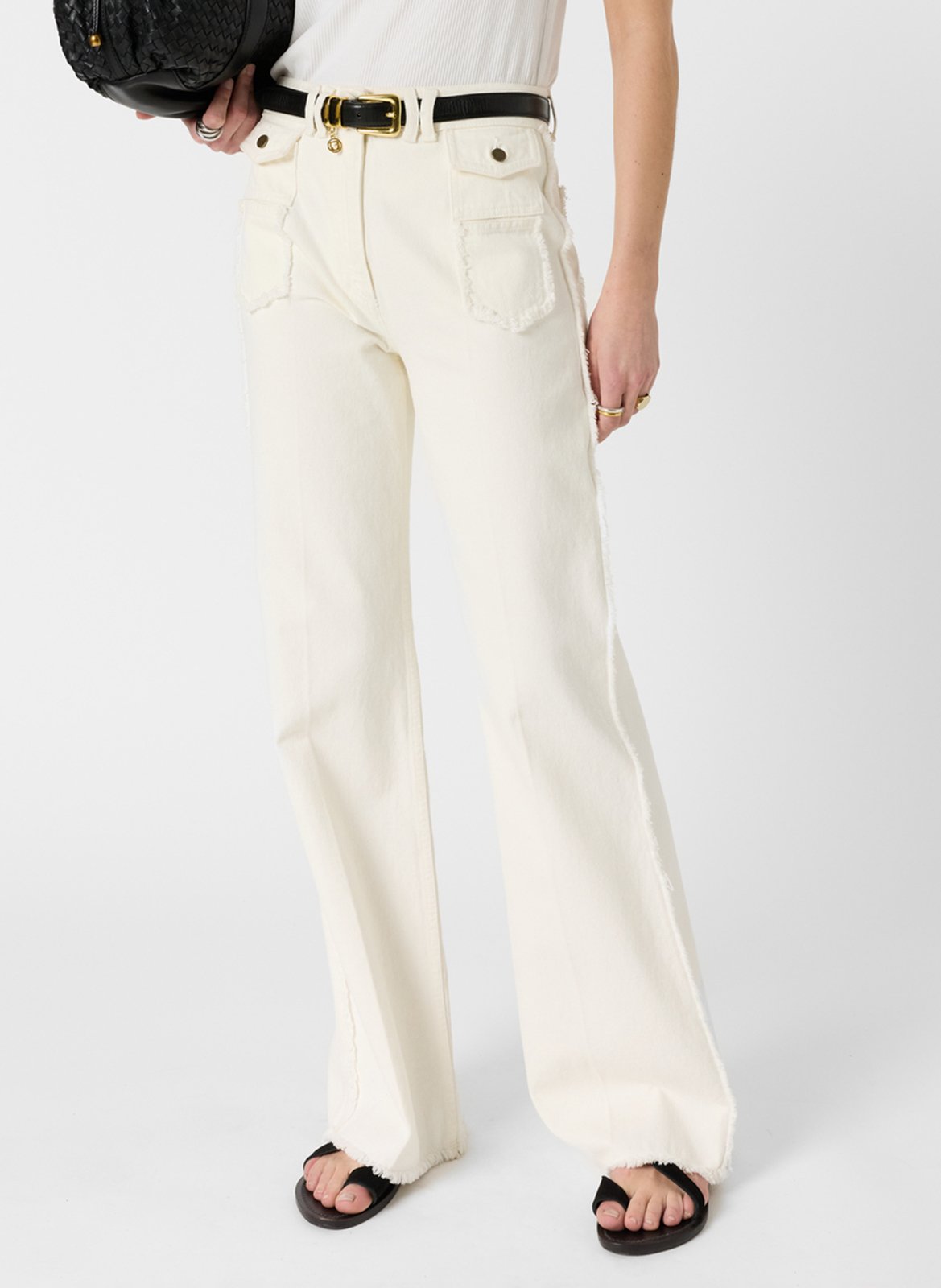 High-rise cotton bootcut jeans GERARD DAREL Beige