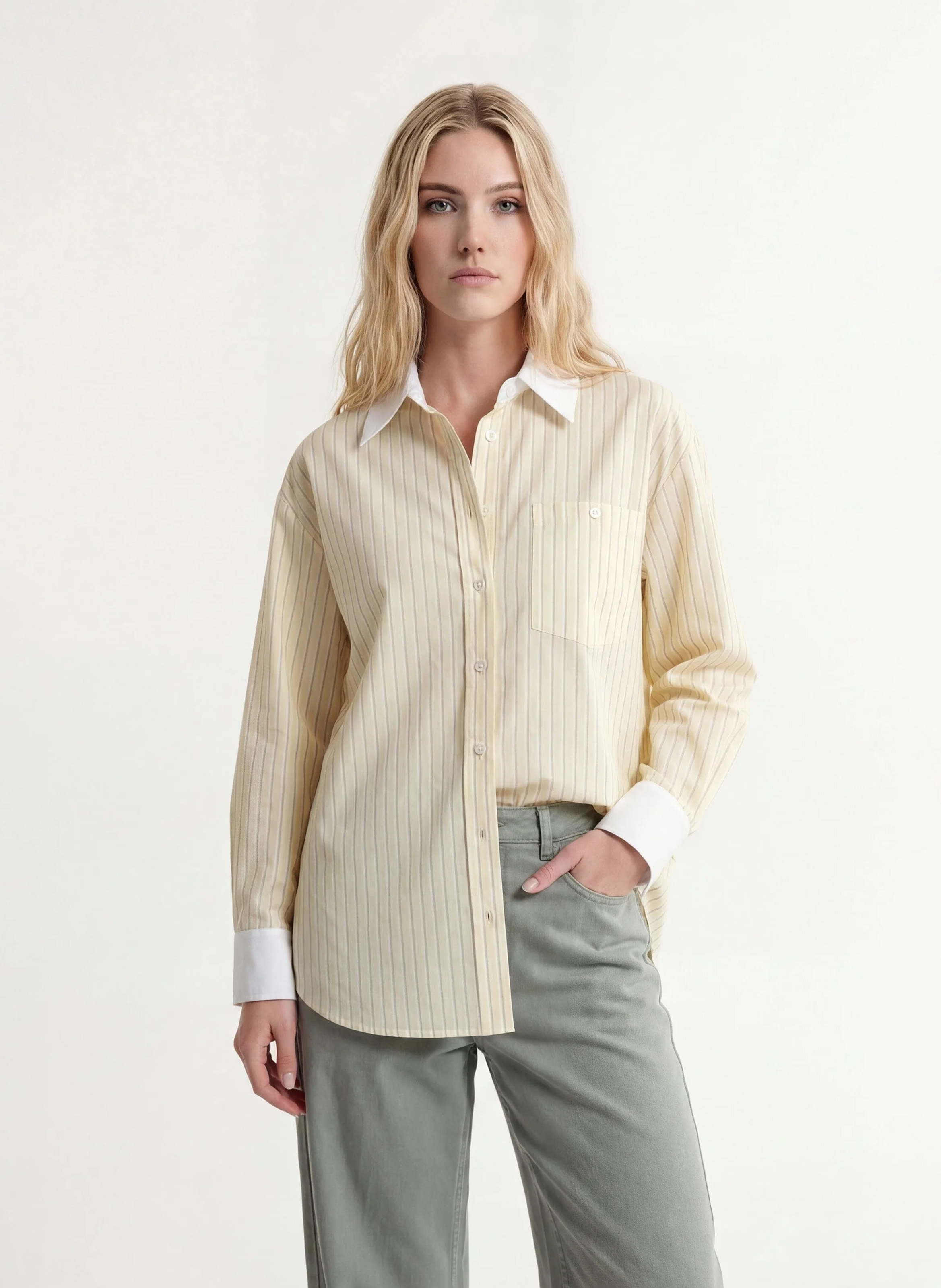 Chemise oversize à rayures KOOKAI Jaune