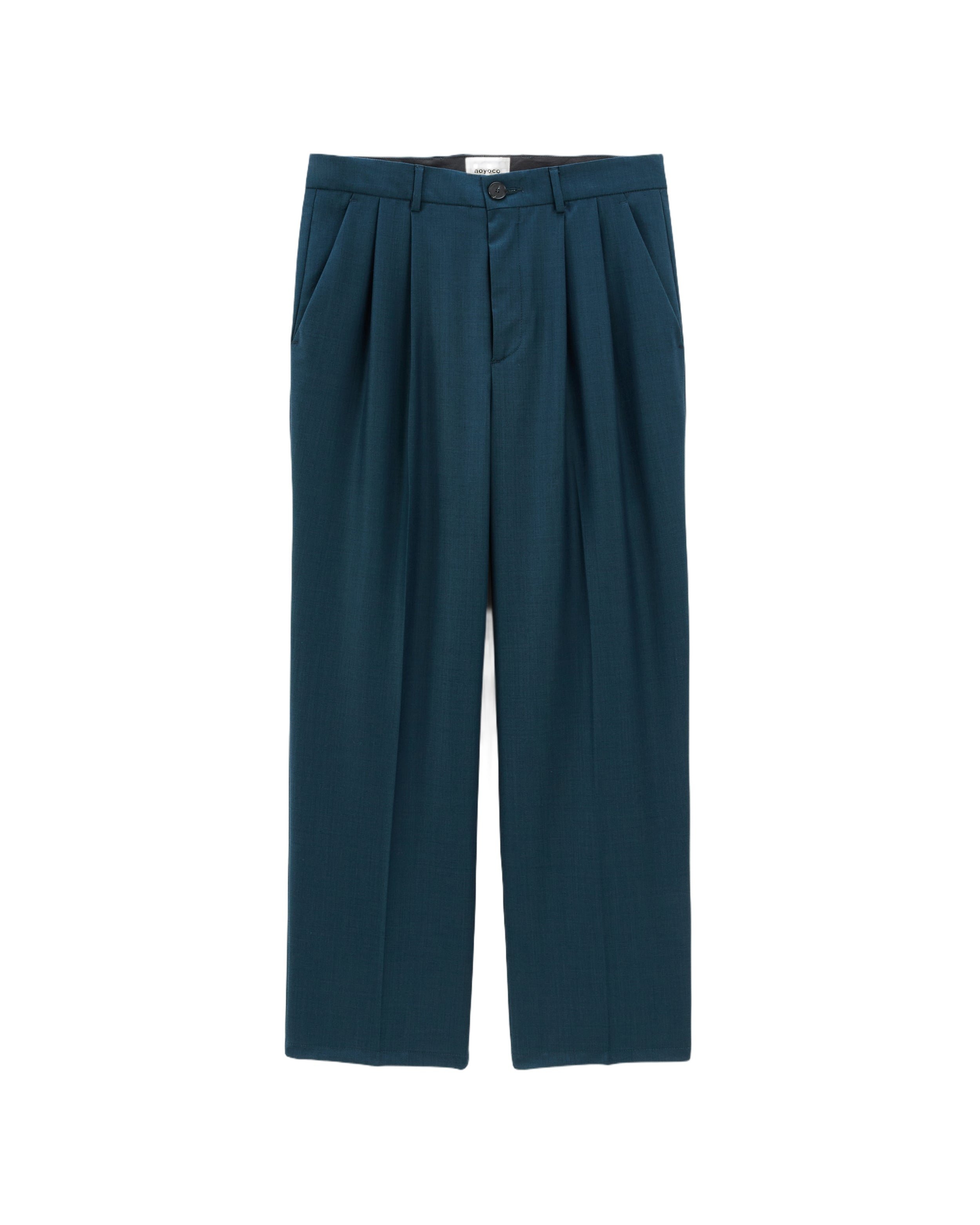 Trousers with pleats Clyde Deep Lagoon Noyoco Blue