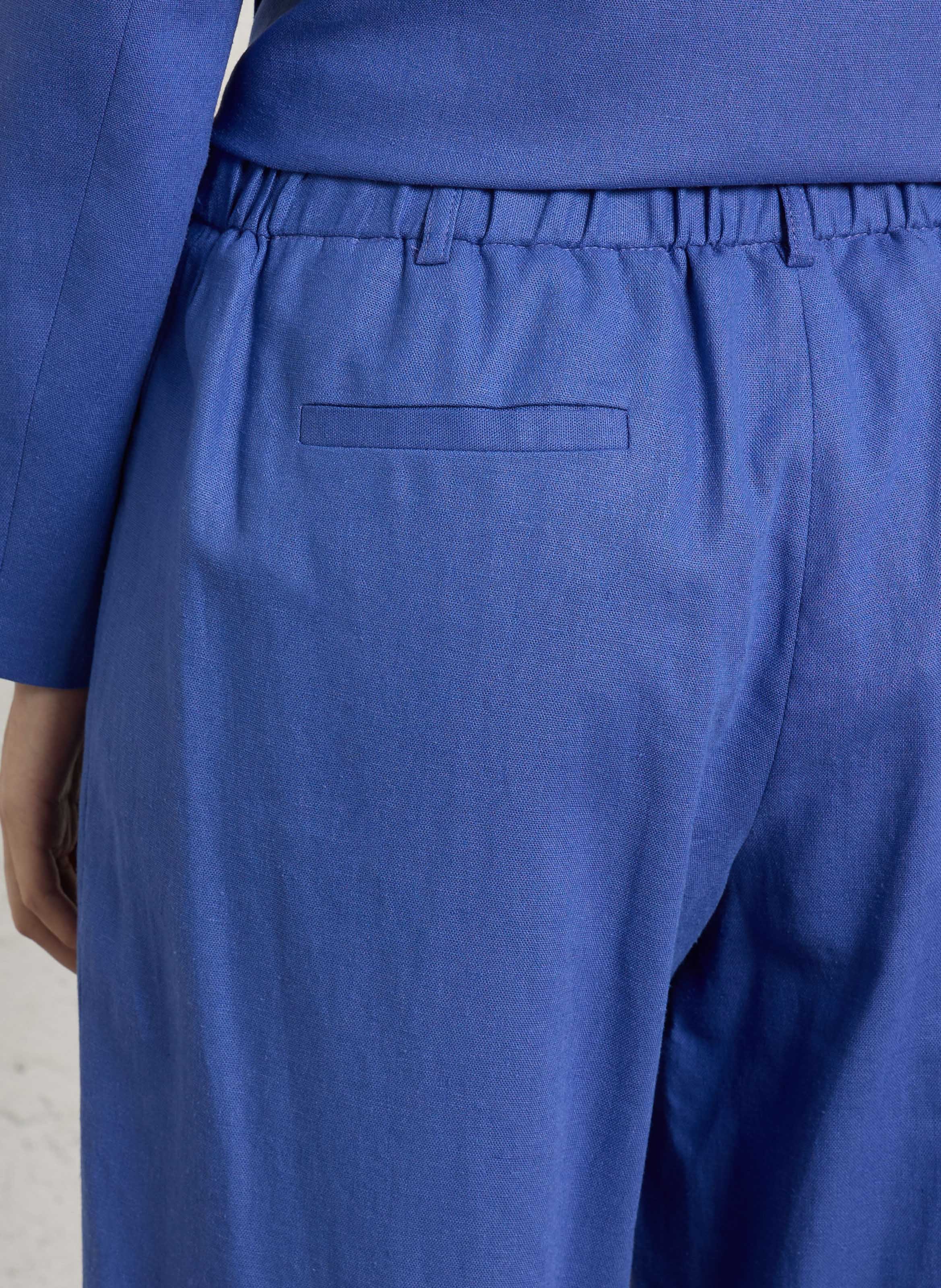 Pantalón ancho de mezcla de lino MAISON 123 Cereza