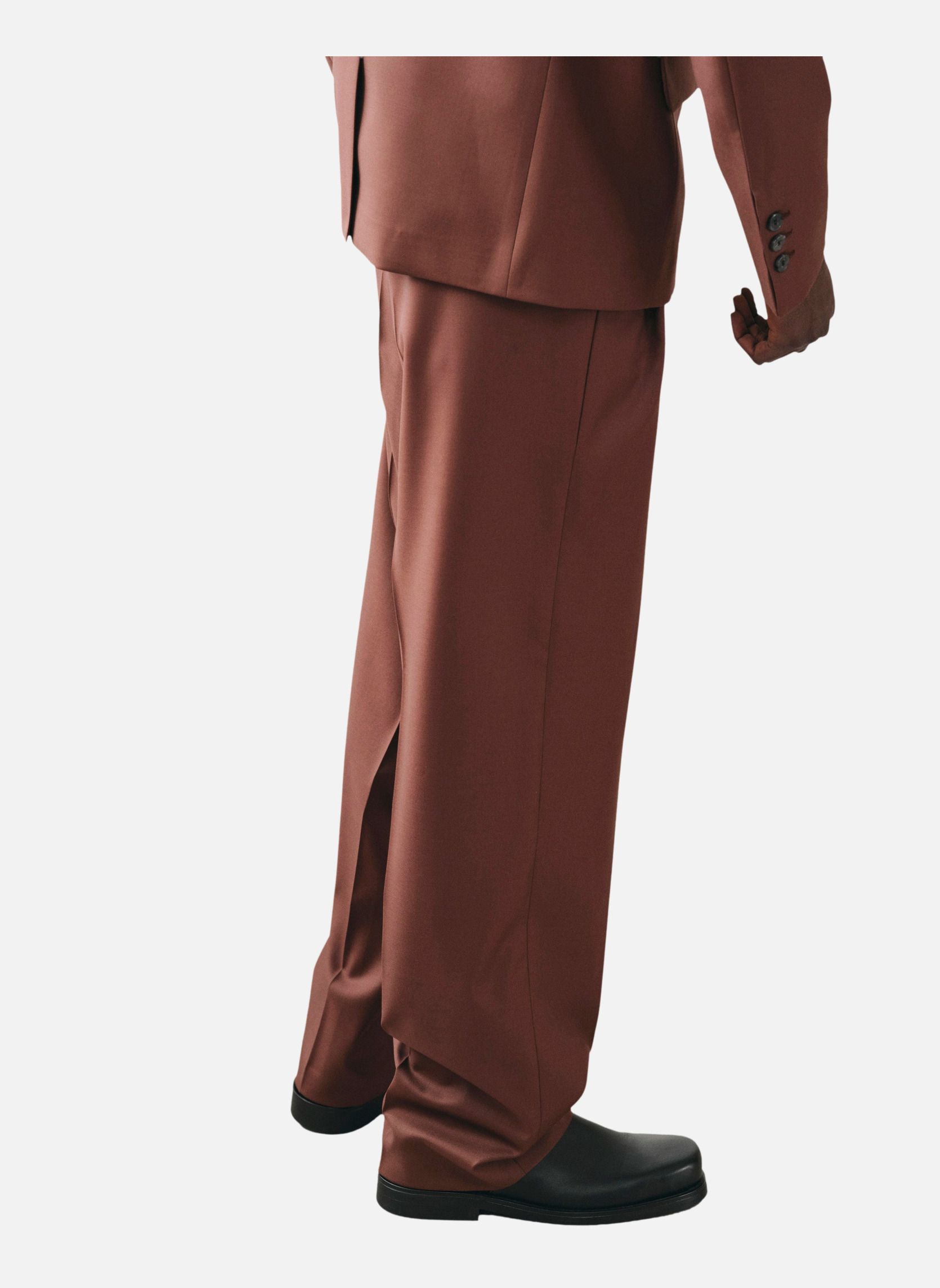 Wide-leg pleated pants in LOTTEN MOCHA Noyoco Brown