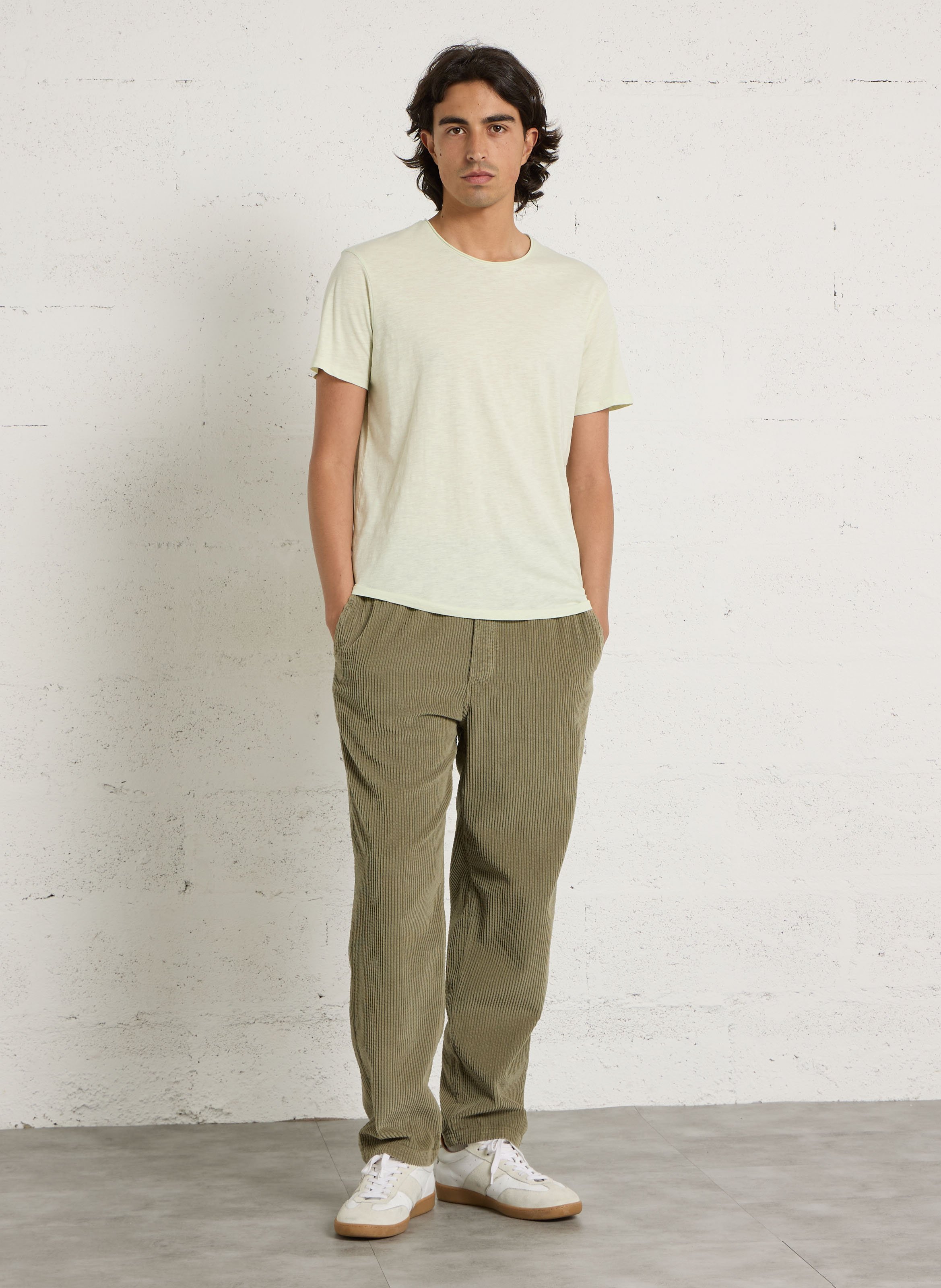 Tee-shirt droit col rond en coton IKKS Vert