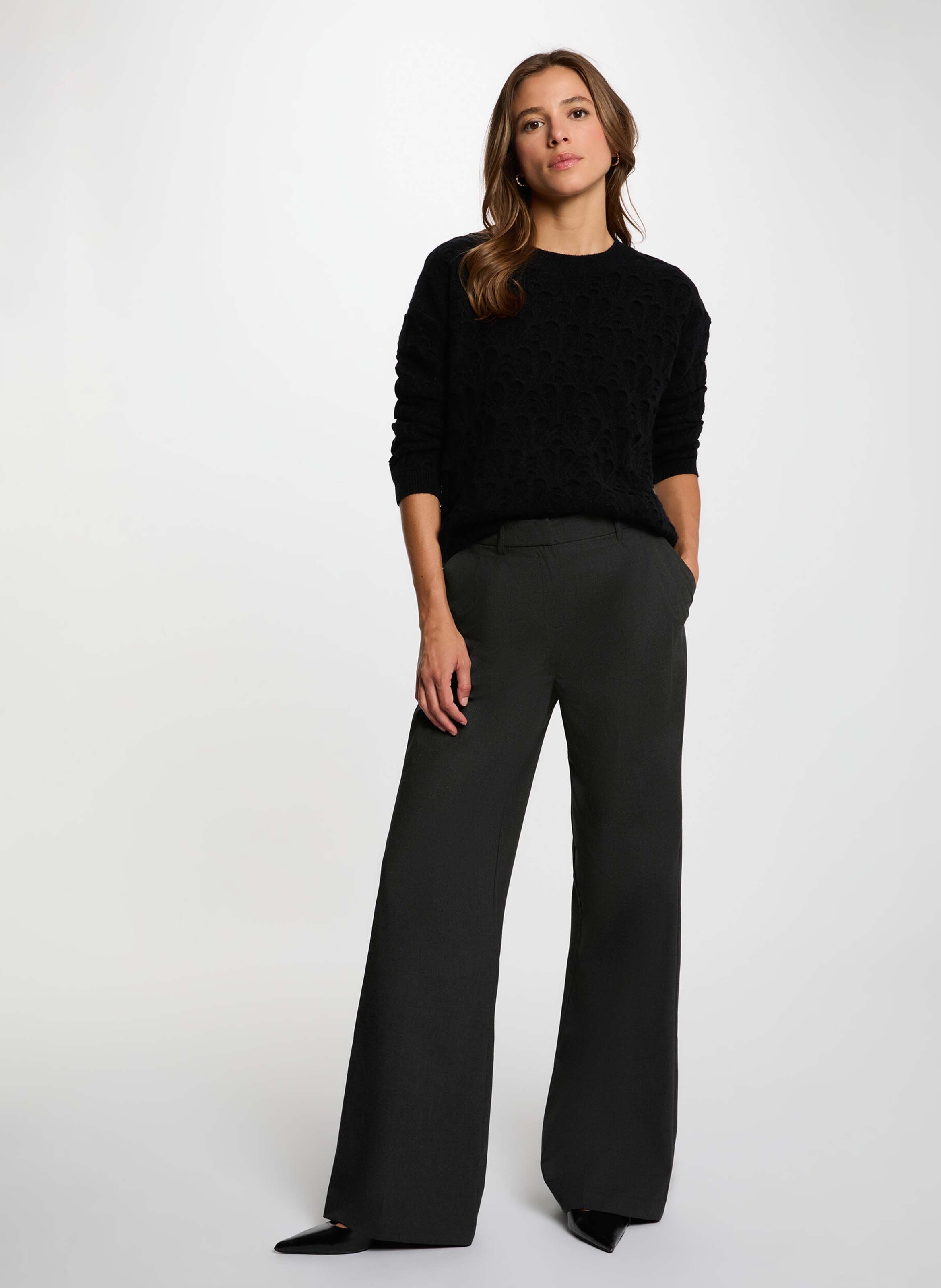 Pull col rond  MORGAN Noir