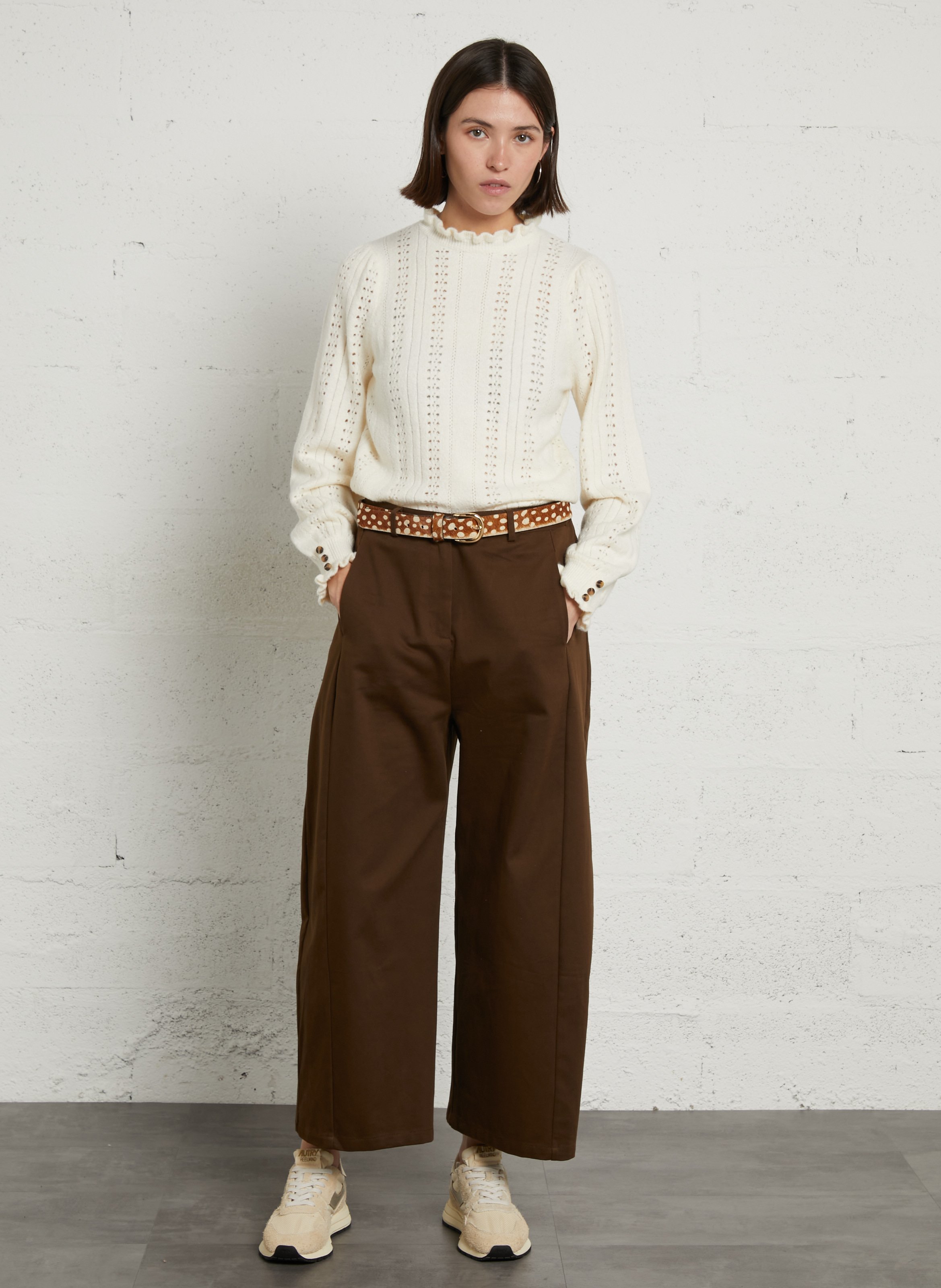 Barell cotton trousers LA PETITE ETOILE Brown