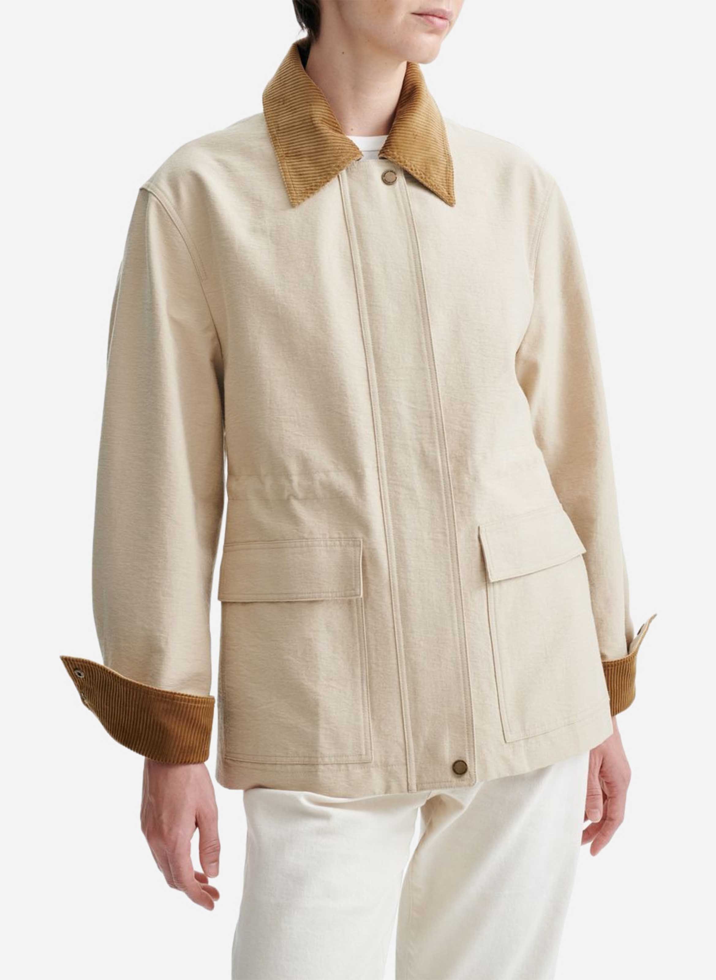 Parka droite à col velours côtelé  VANESSA BRUNO Marron