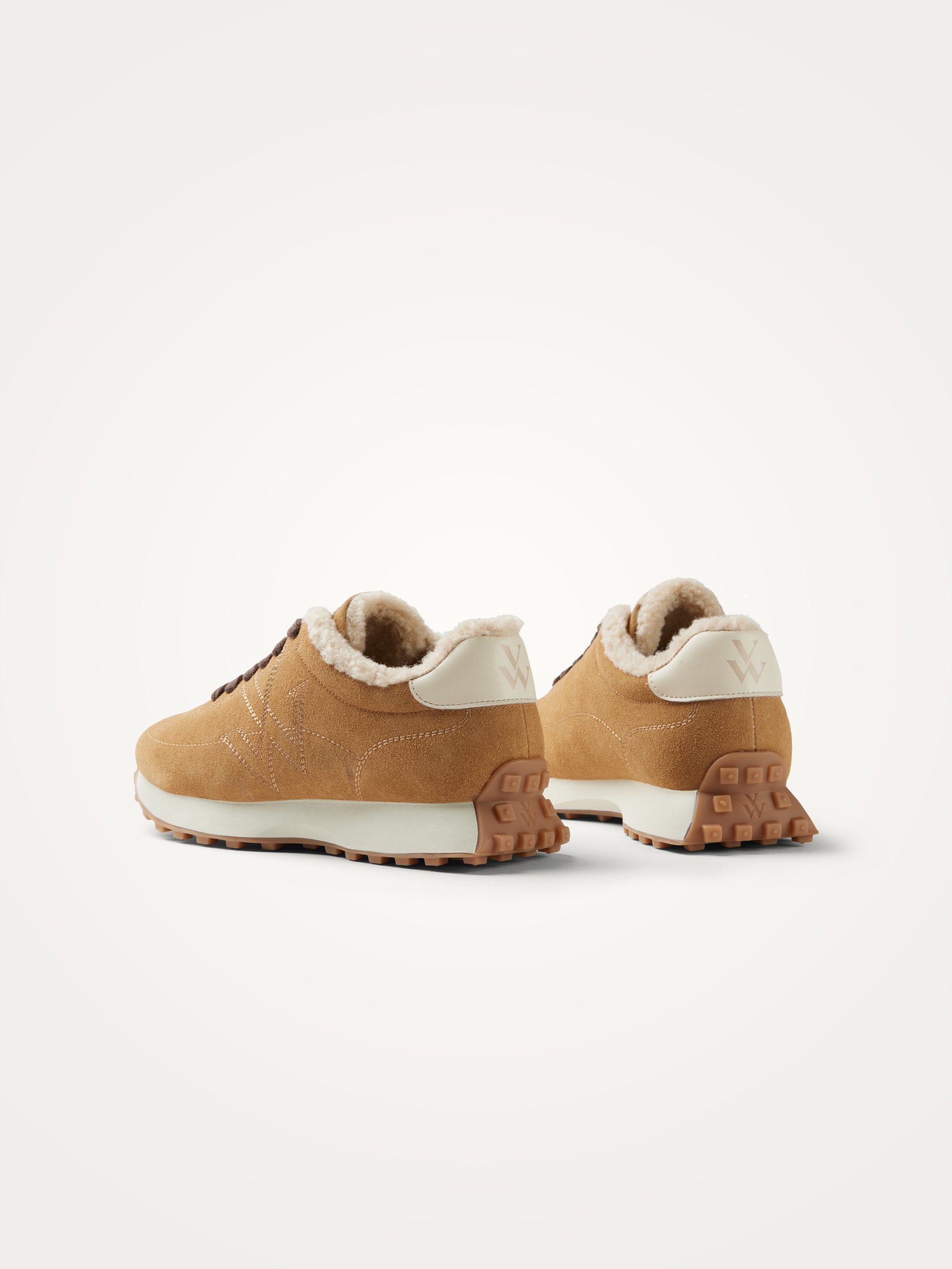 Sneakers with sewn monogram on running sole VANESSA WU Beige