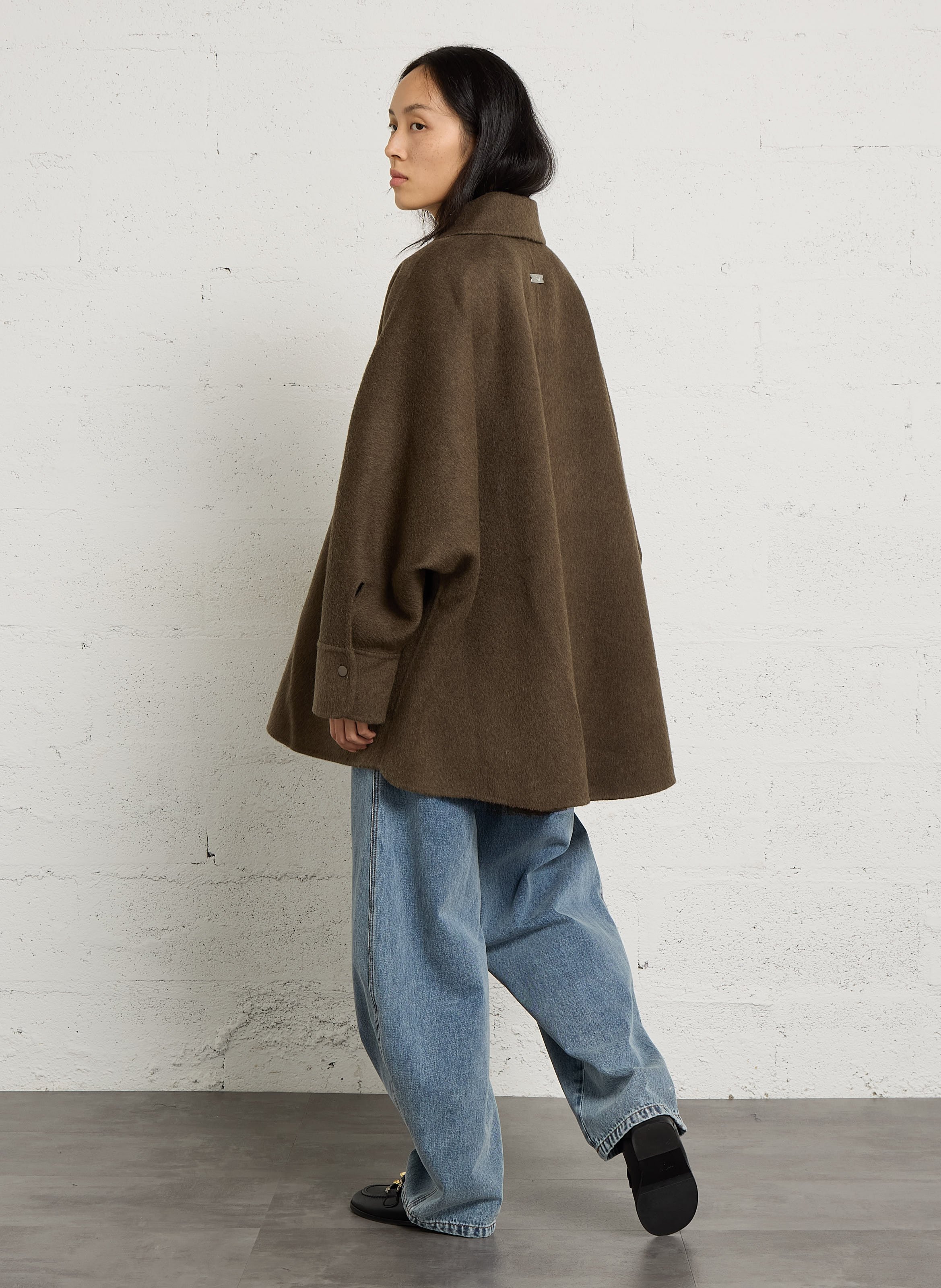 Blouson oversize en laine MARGAUX LONNBERG Kaki