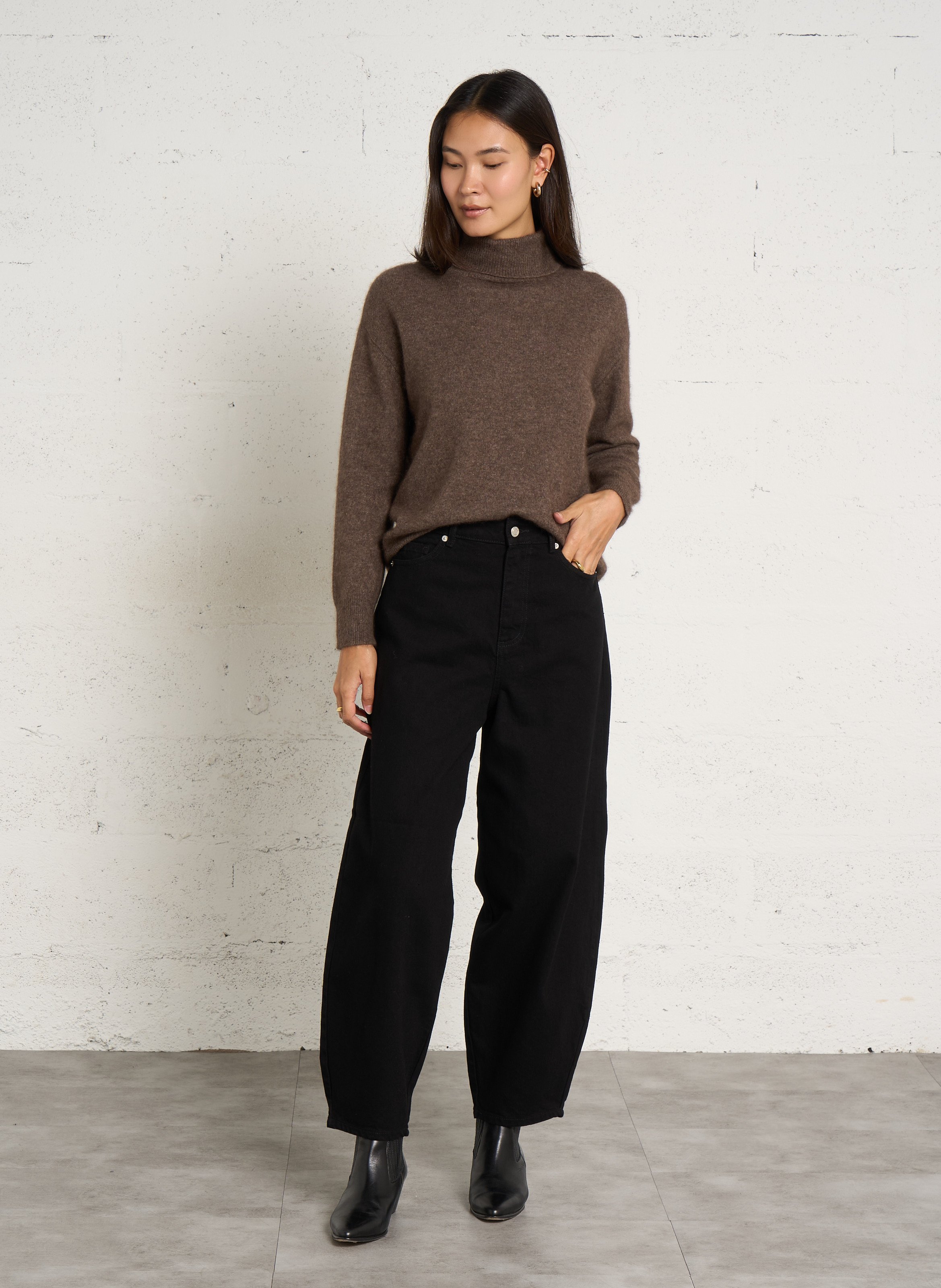 Cotton denim jeans IKKS Black