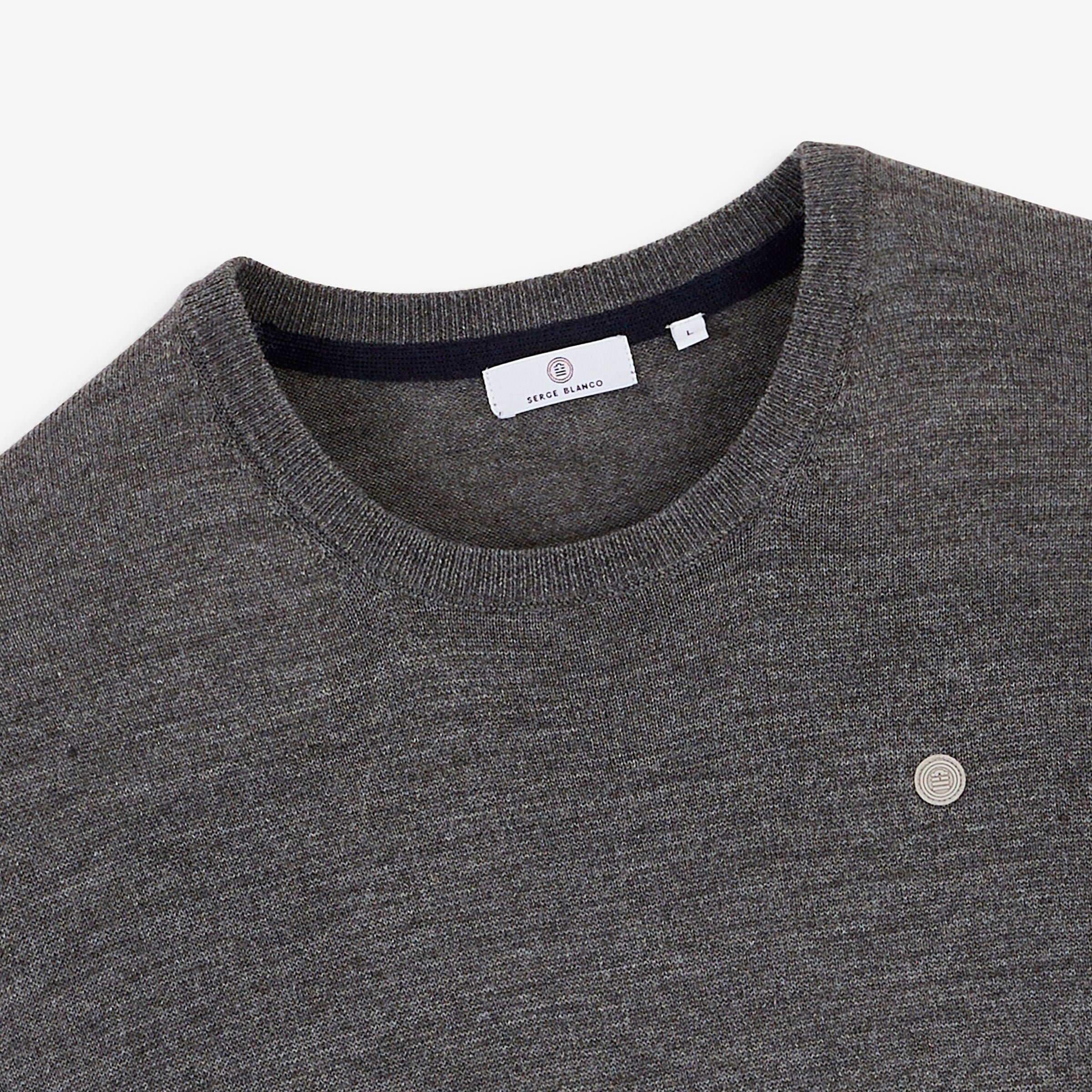 MAO Essential Light Grey Marl Crew-Neck Sweater SERGE BLANCO Grey