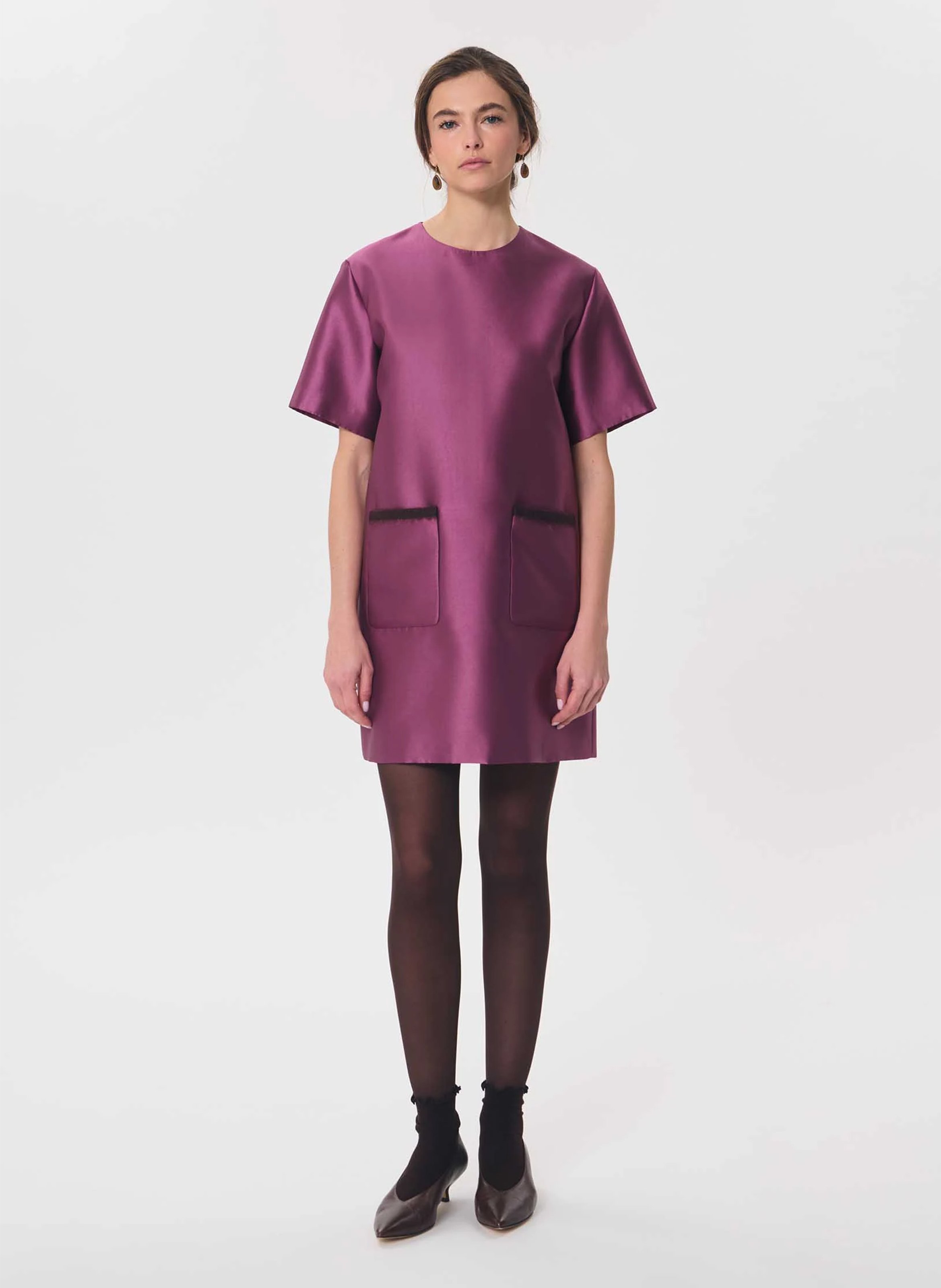 Short round-neck dress TARA JARMON Purple