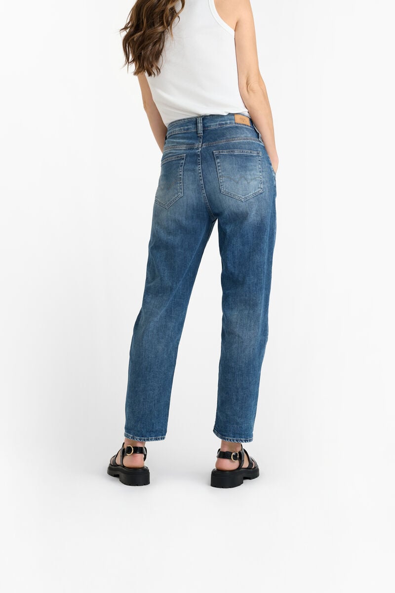 High-waisted loose-fit zip jeans LE TEMPS DES CERISES Blue