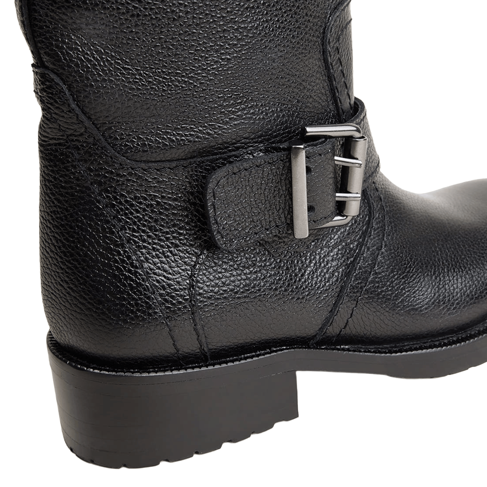 Bottes à bout rond en cuir JONAK Noir