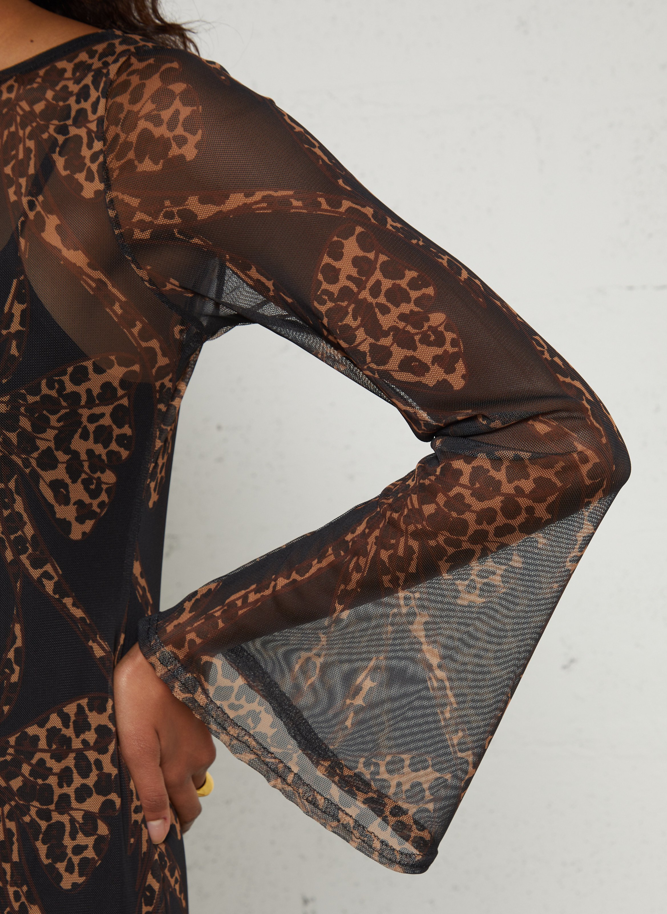 Long printed dress NEVER FULLY DRESSED Black