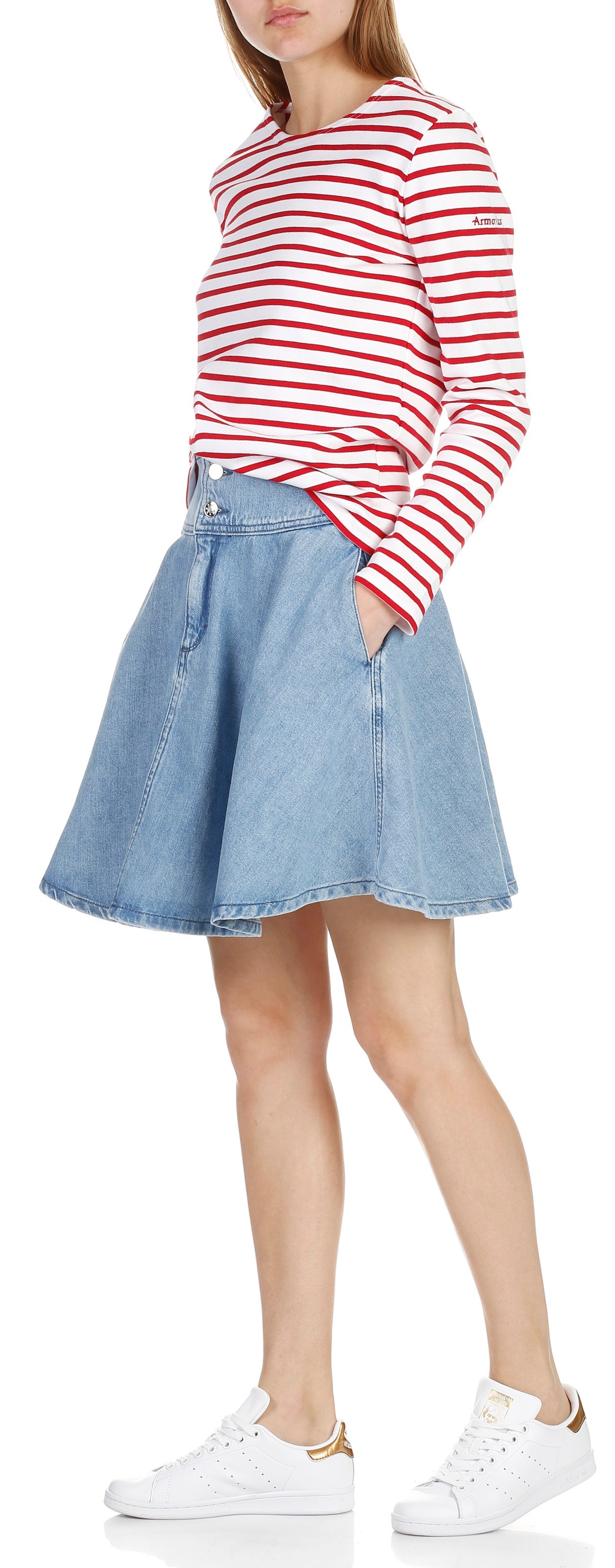 Round-neck cotton sailor top ARMOR LUX White