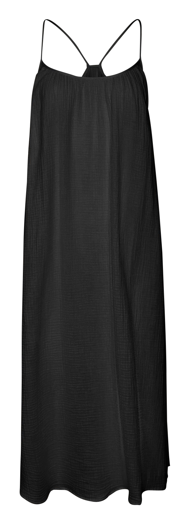 Robe longue col rond en coton  VERO MODA CURVE Noir