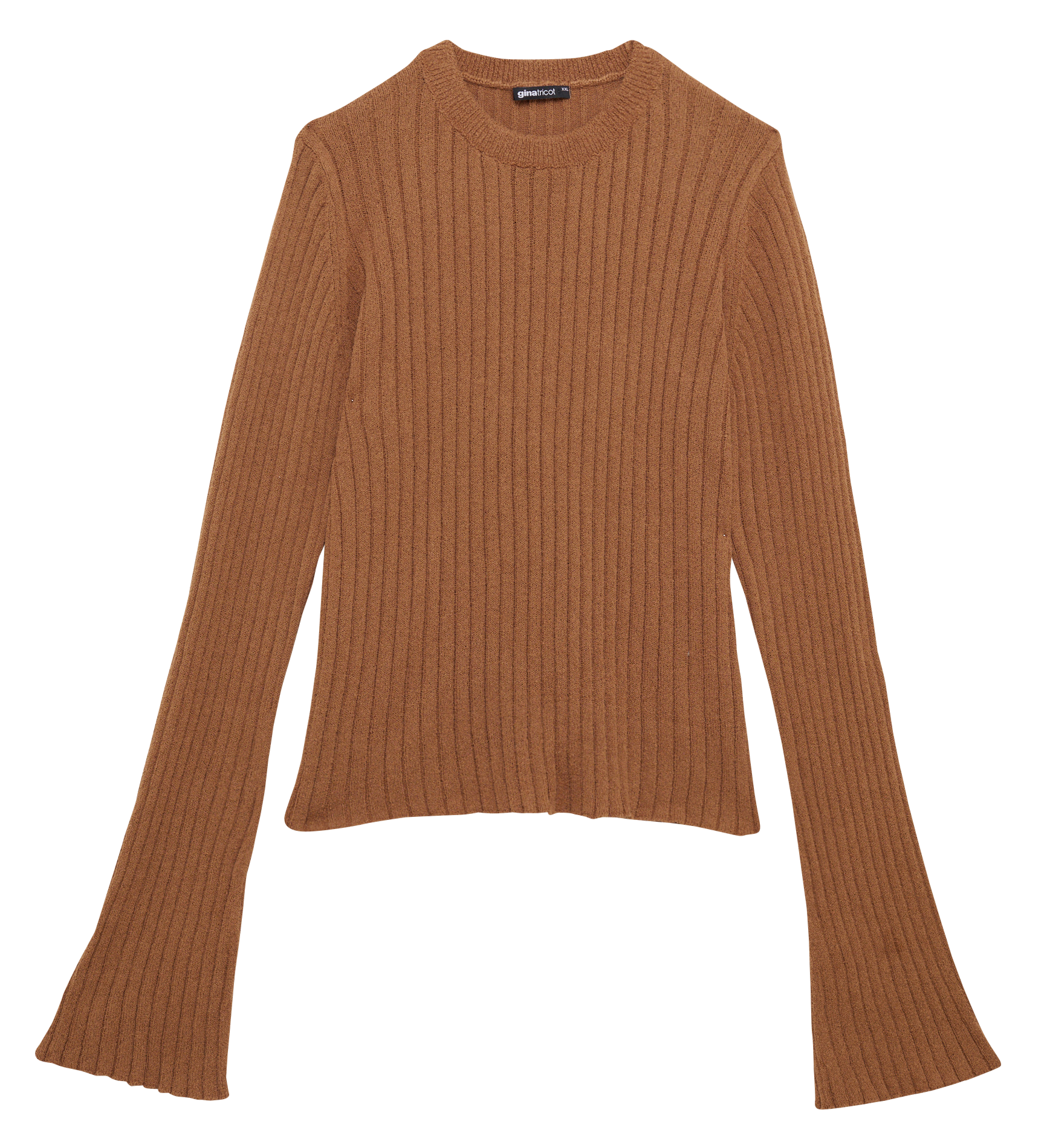 Pull col rond en coton mélangé GINA TRICOT Marron