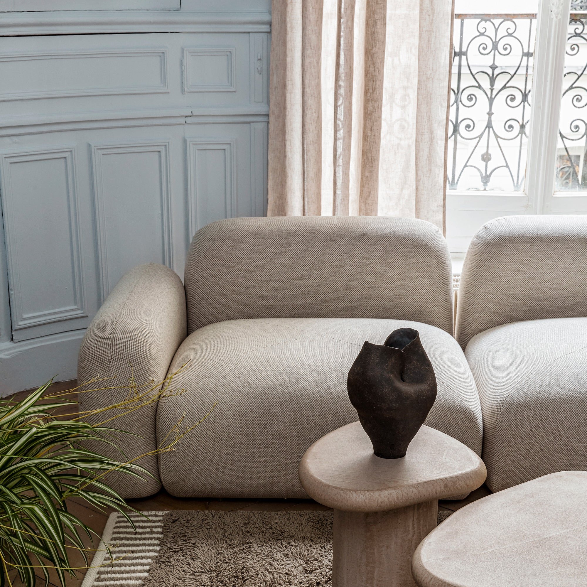 Voile curtain with eyelets MADURA Beige