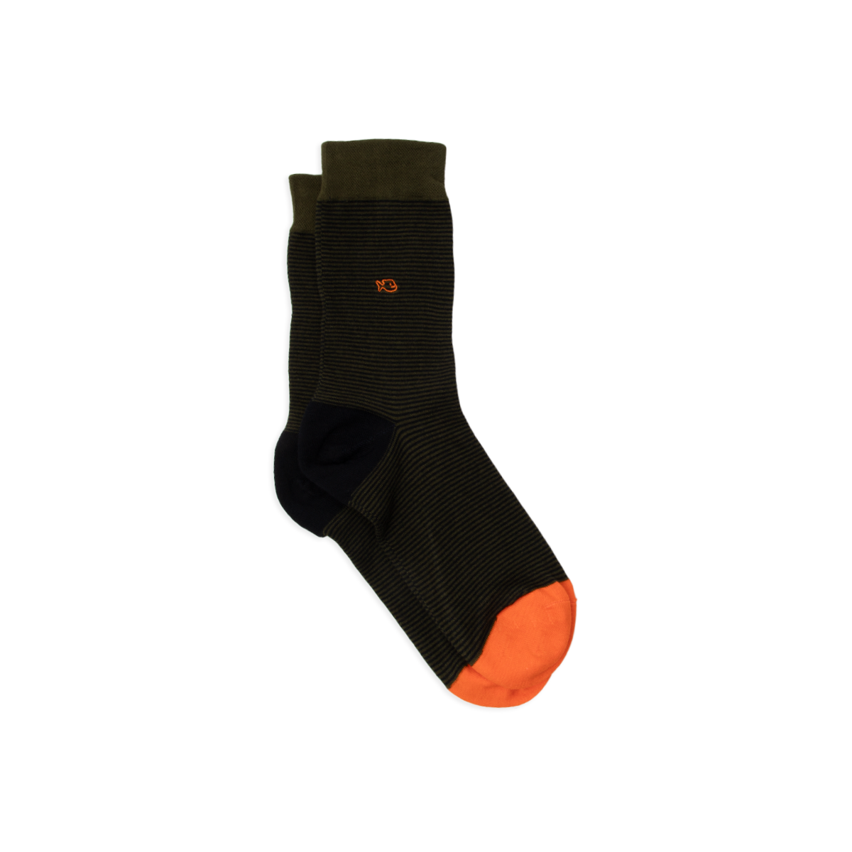 Striped combed cotton socks BILLYBELT Khaki