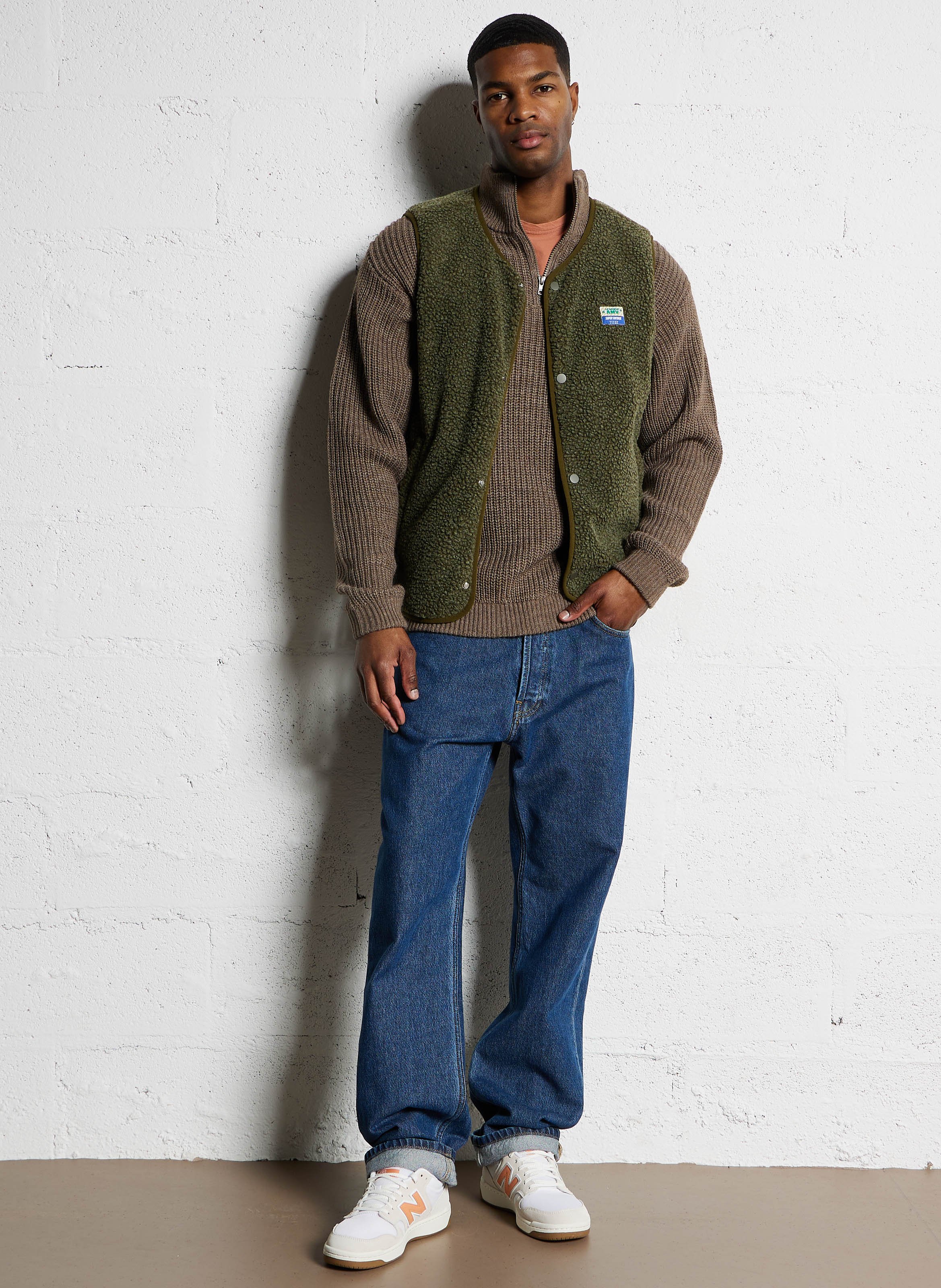 Veste col rond en sherpa  AMERICAN VINTAGE Vert