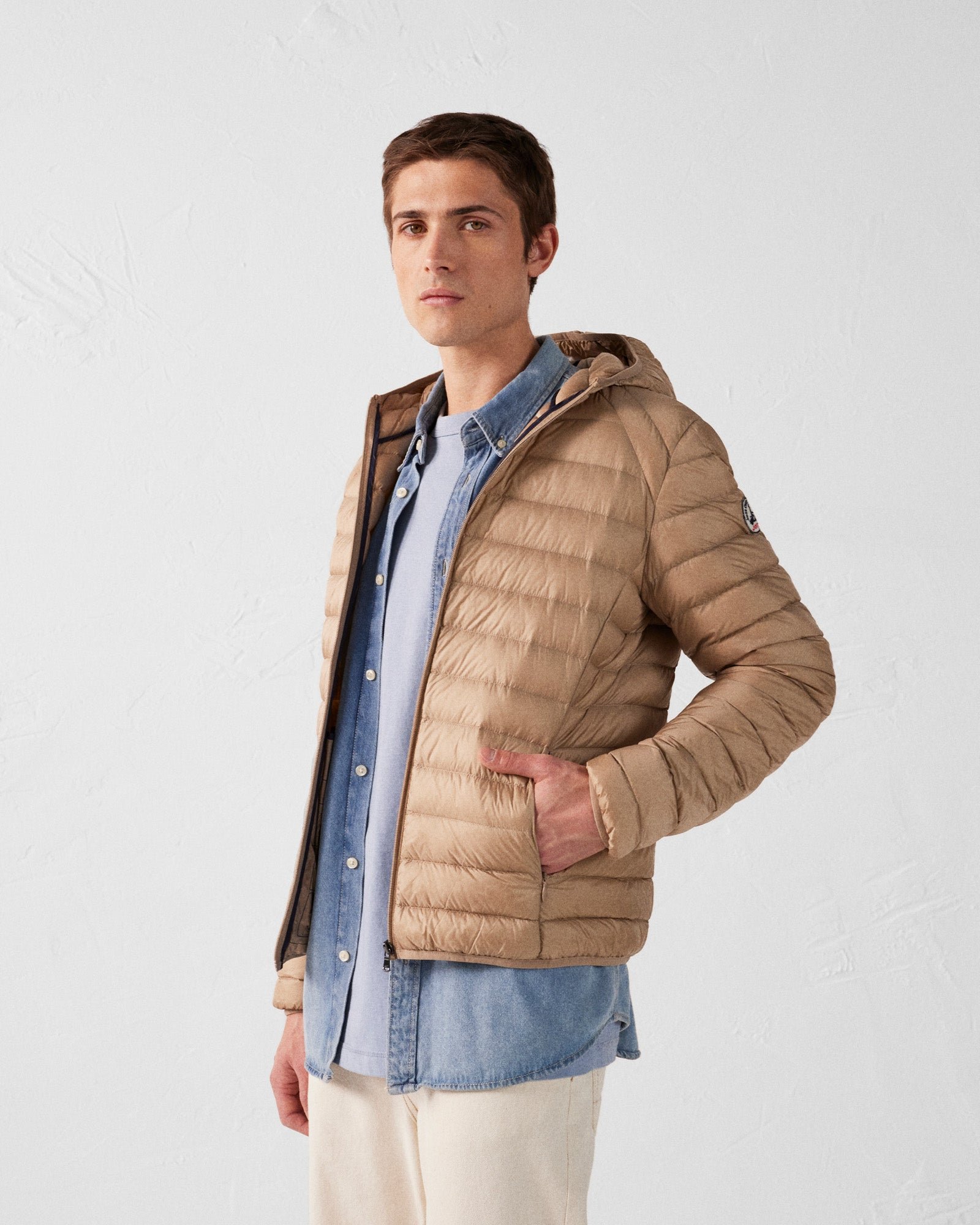 Lightweight hooded puffer jacket nico JOTT Beige