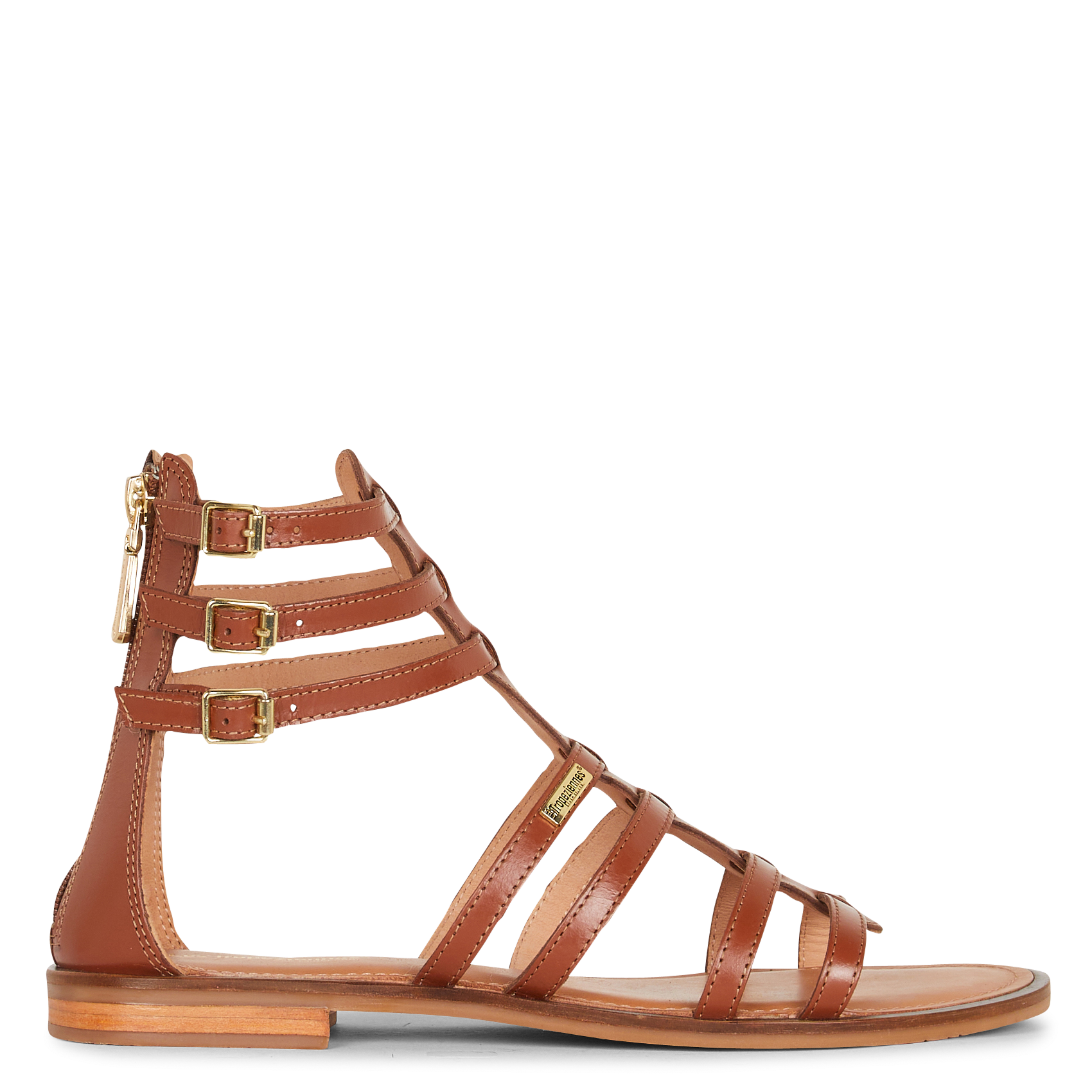 Avarca Berlin - Flache Ledersandalen mit Samt LES TROPEZIENNES PAR M.BELARBI Braun