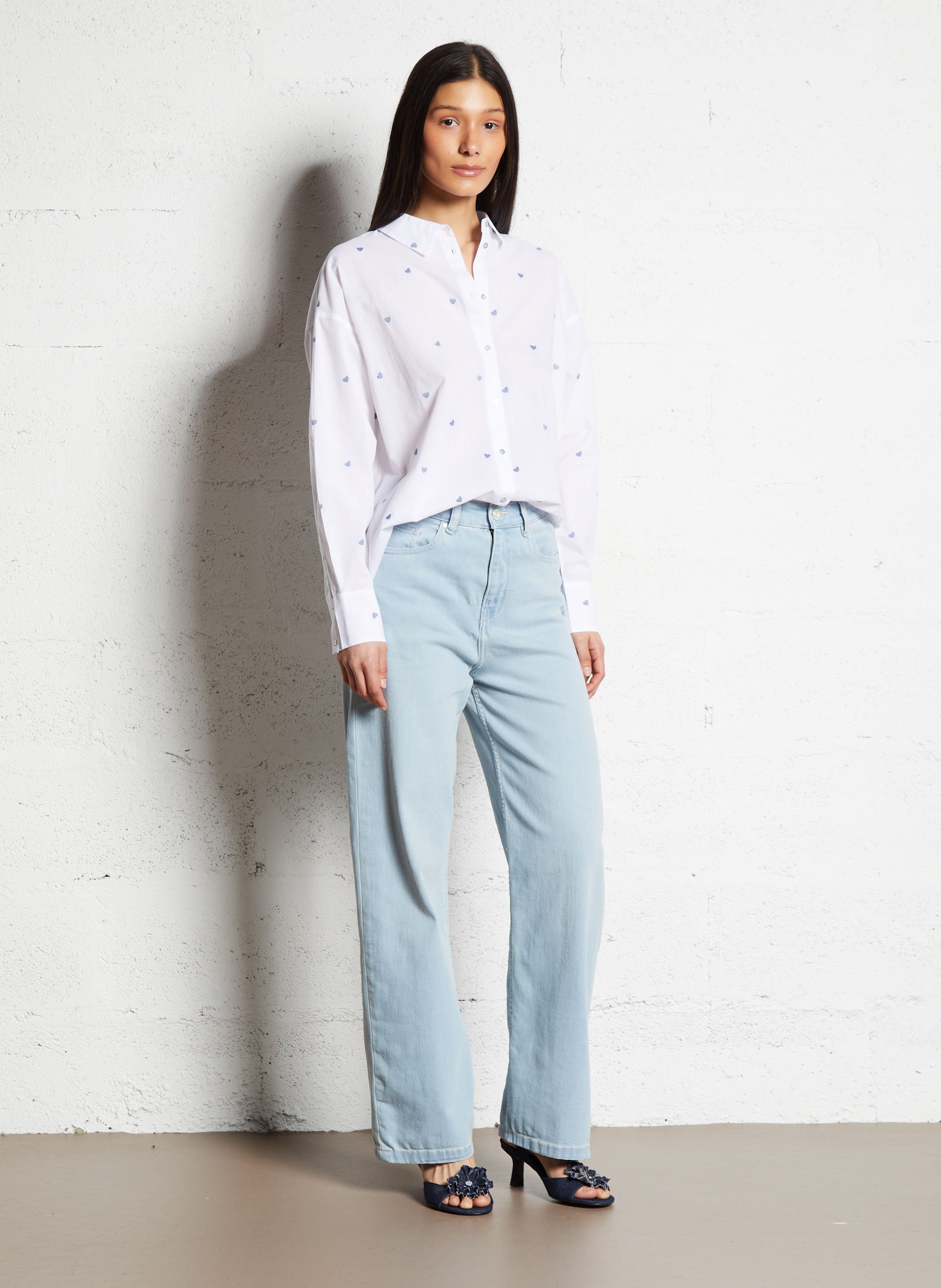 Katoenen oversized blouse SUD EXPRESS Wit