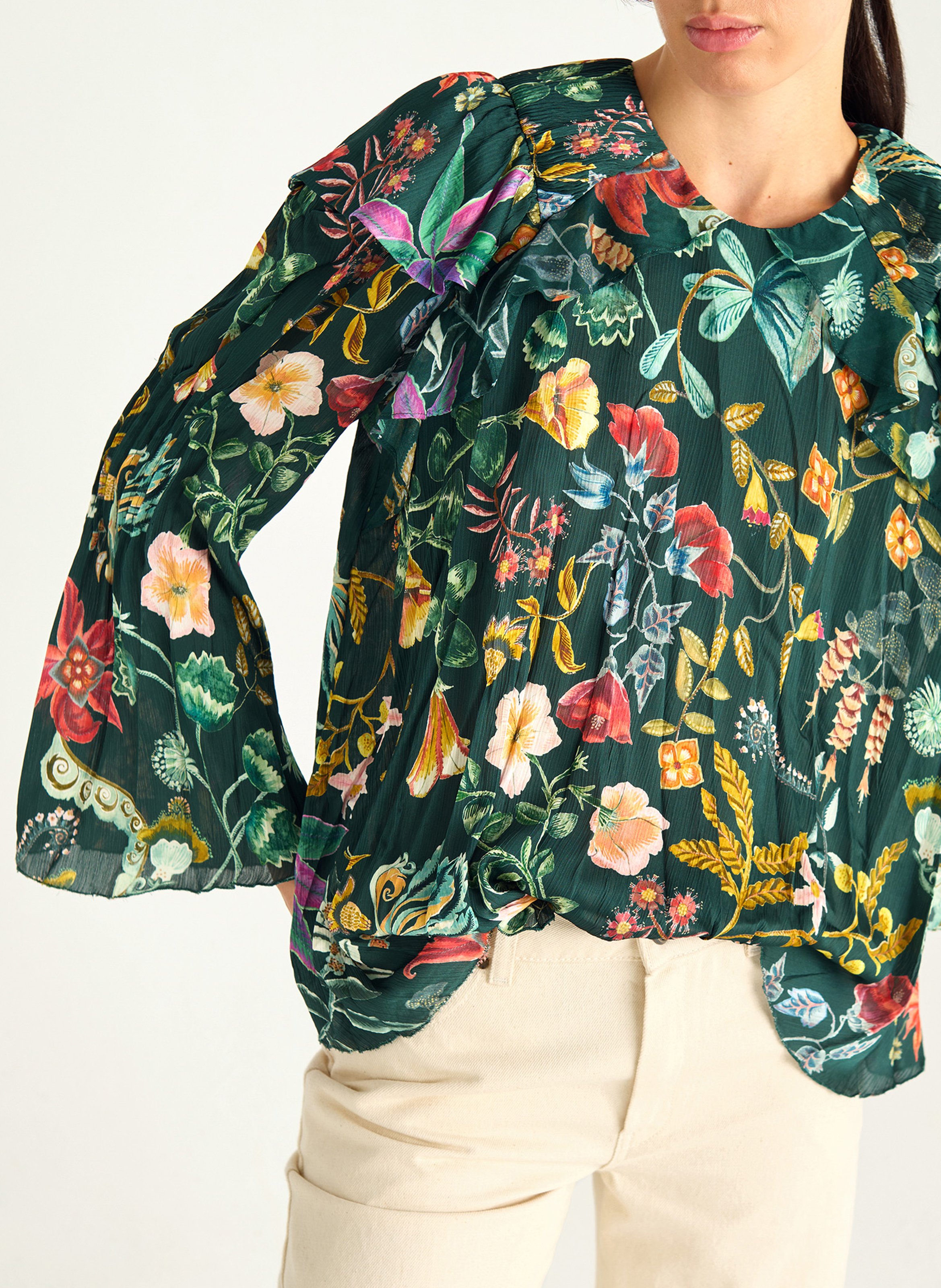 Blouse fluide imprimée COTELAC Vert