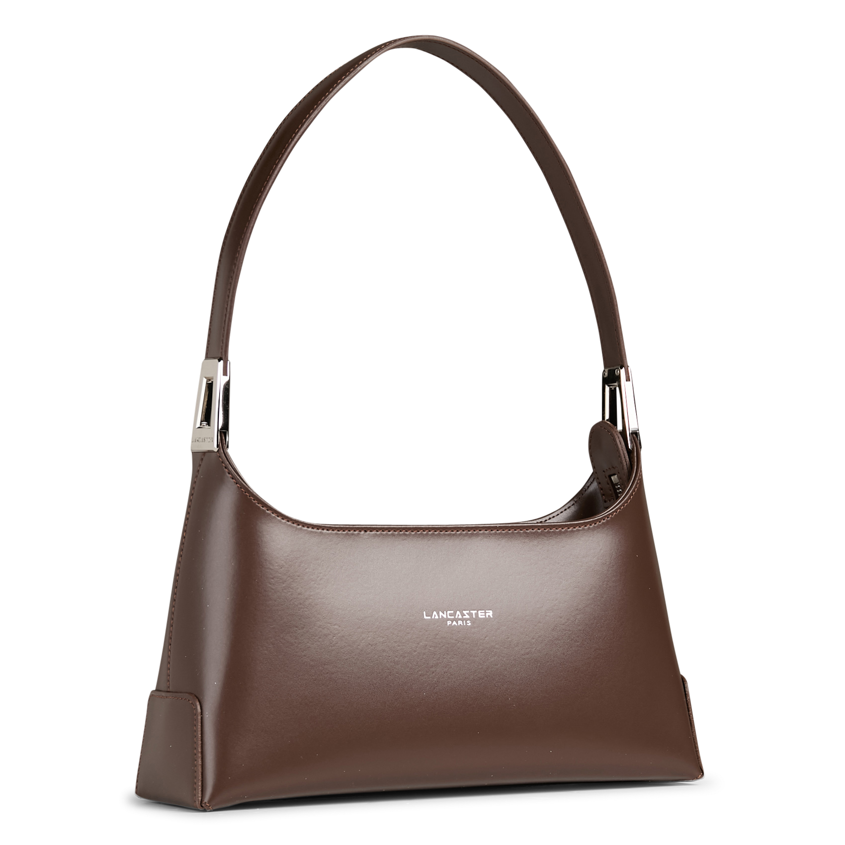 Langwerpige, leren handtas met rits LANCASTER PARIS Bruin