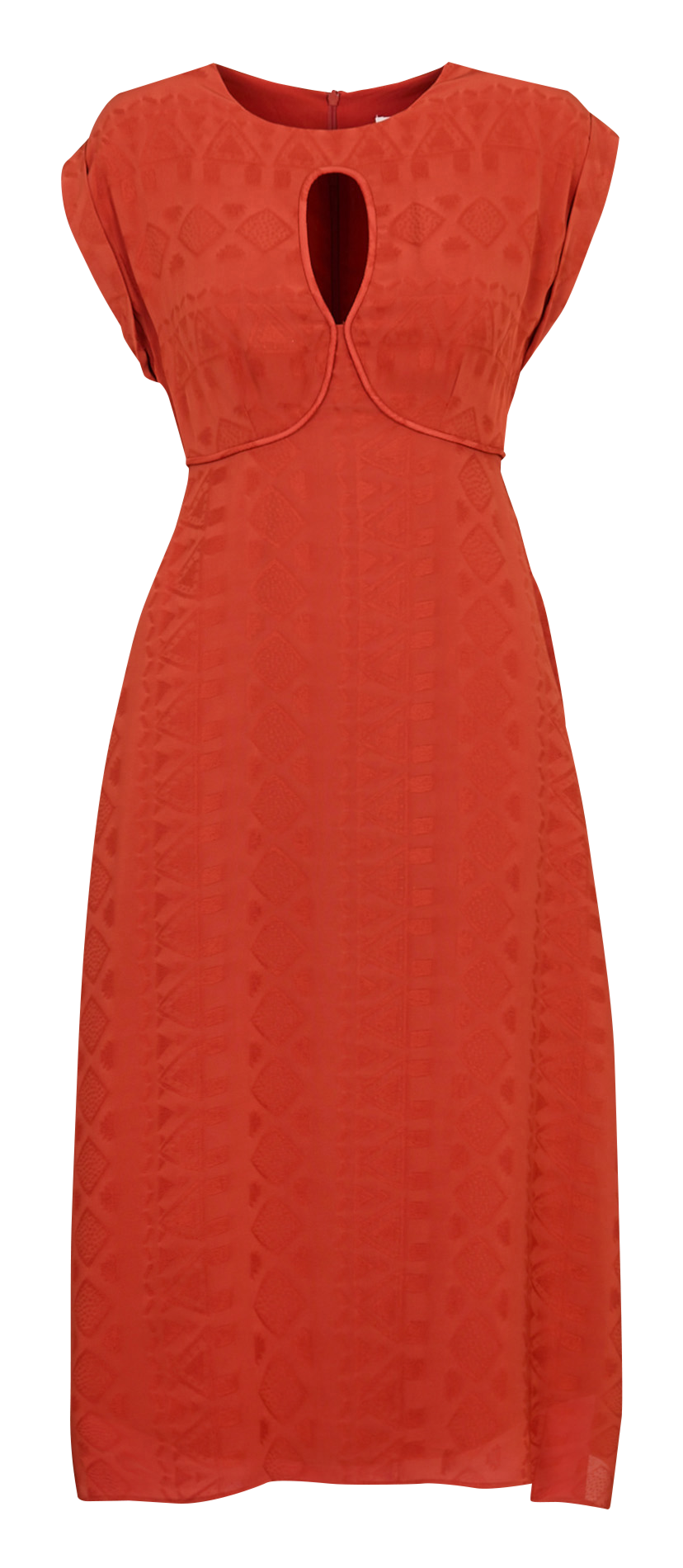 Robe midi col rond en jacquard BA&SH Marron