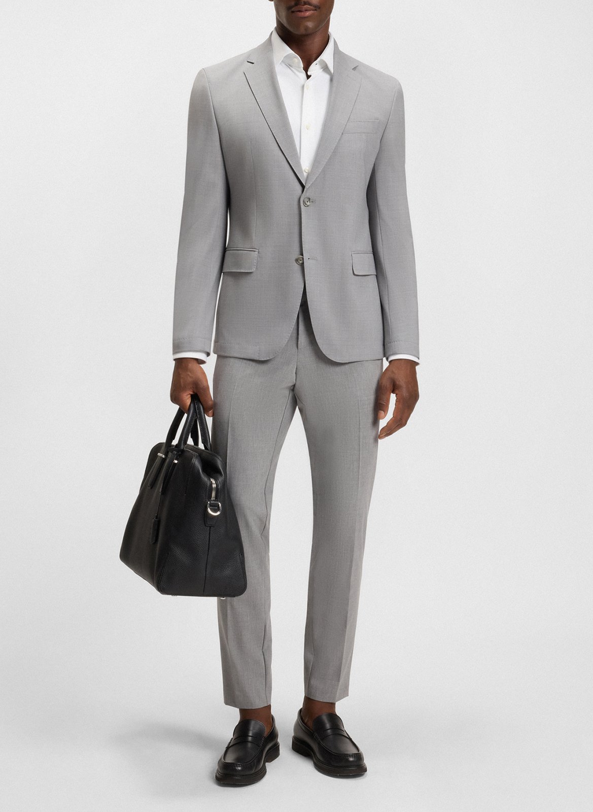 Slim-fit shirt with classic collar BOSS White