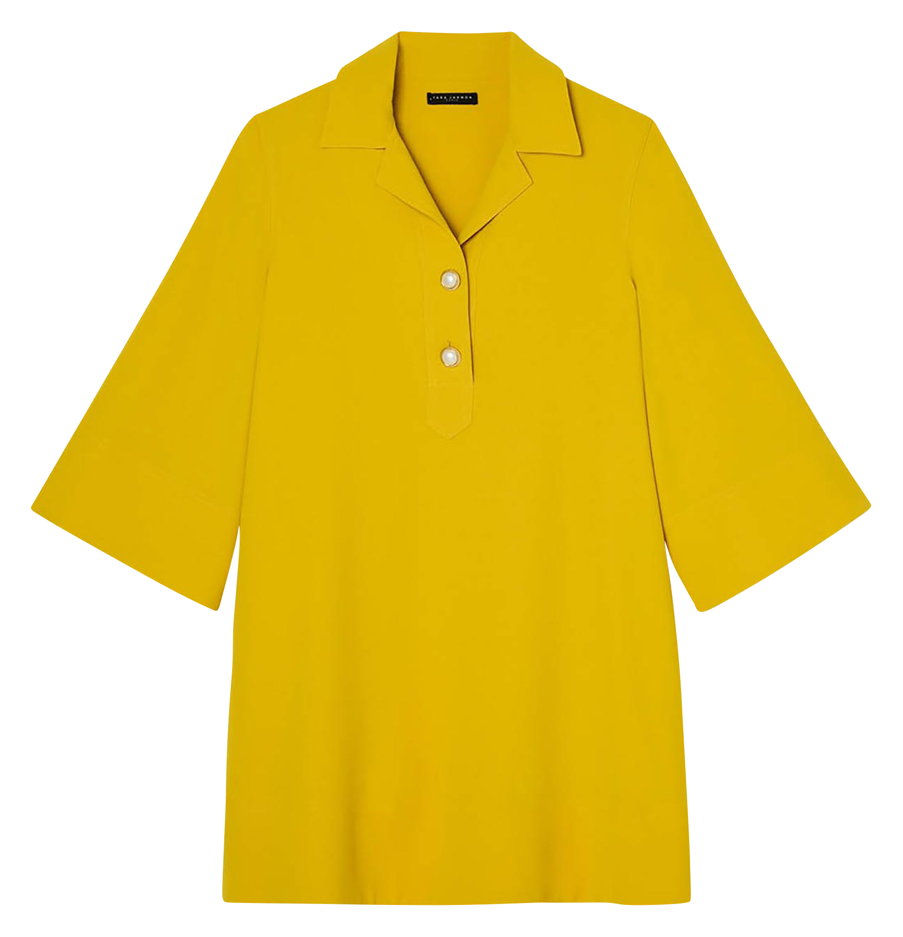 Short straight dress with 3/4 flared sleeves TARA JARMON Yellow