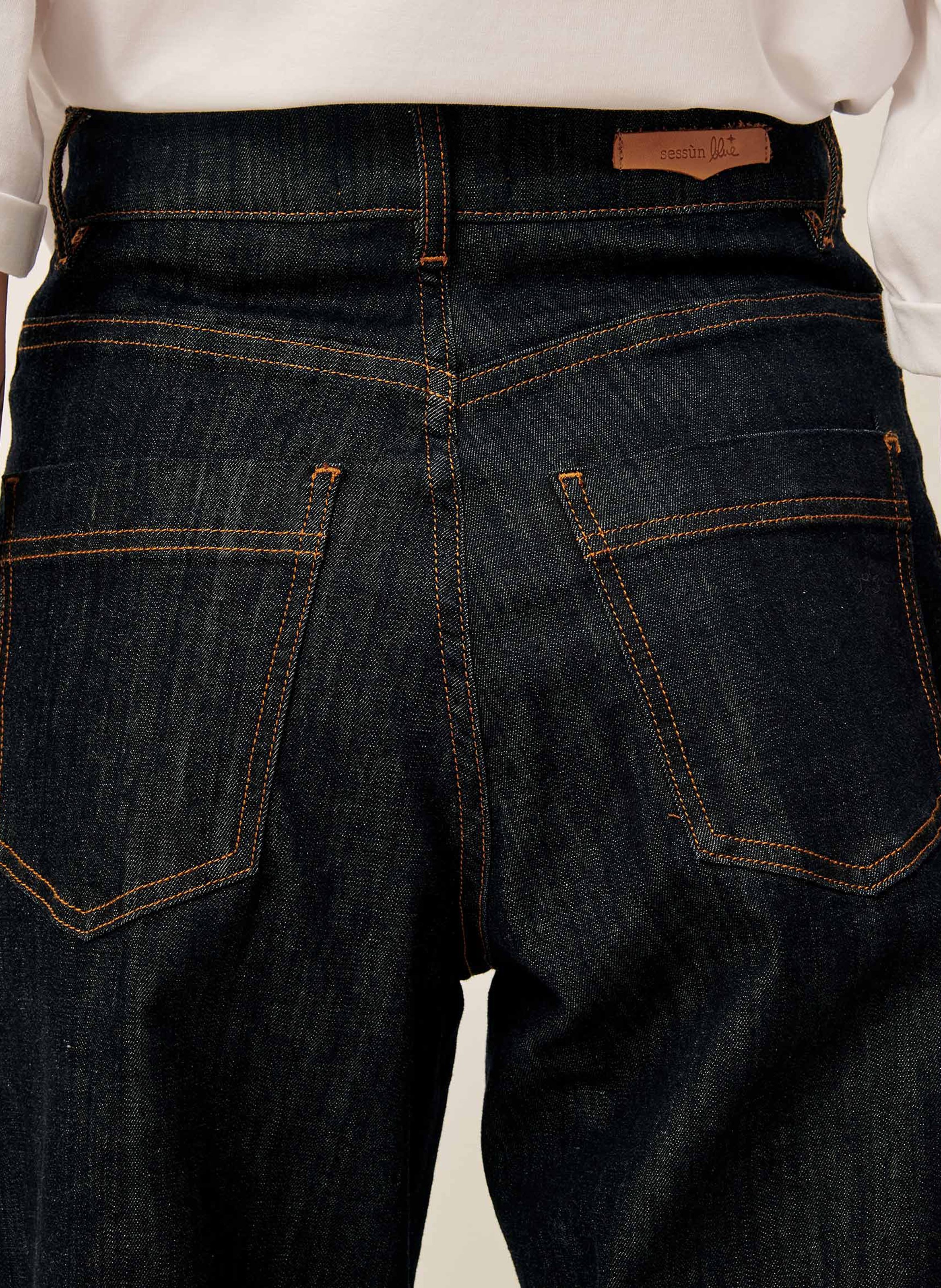 Cropped slim jeans with studs SESSUN Blue