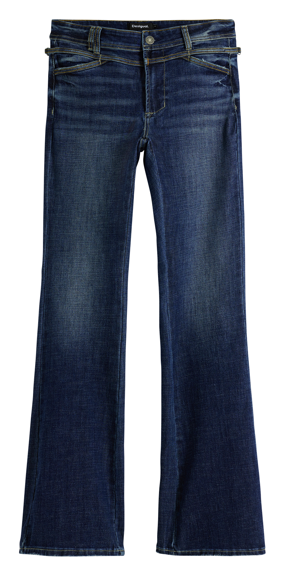 Jean flare en coton mélangé DESIGUAL Bleu