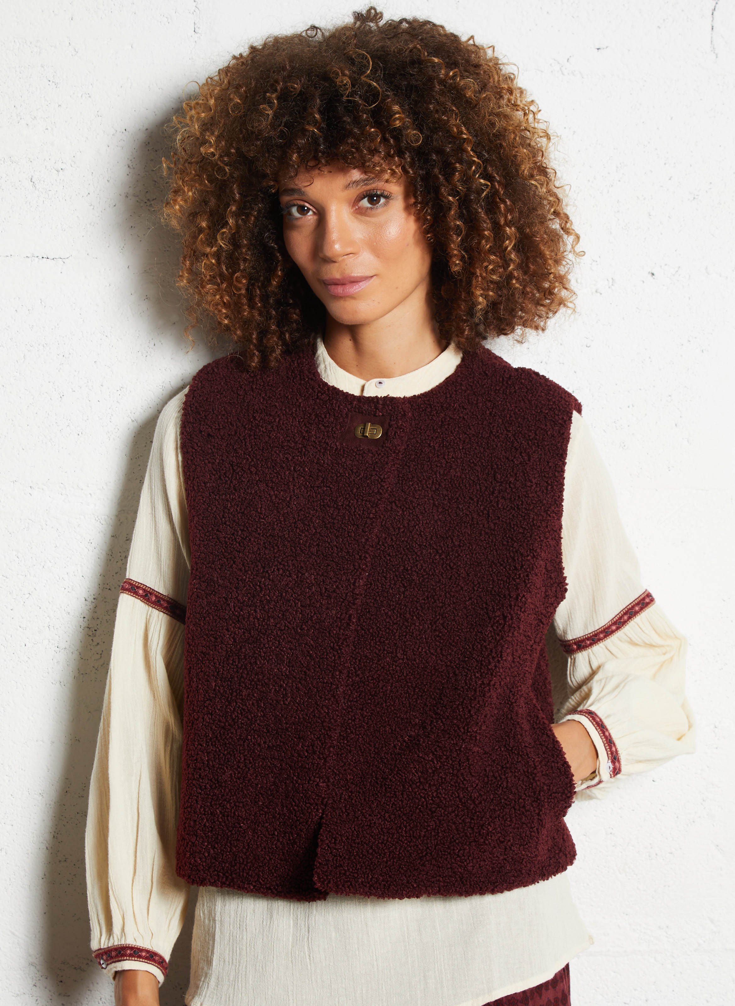 Veste courte sans manches teddy MAISON 123 Rouge