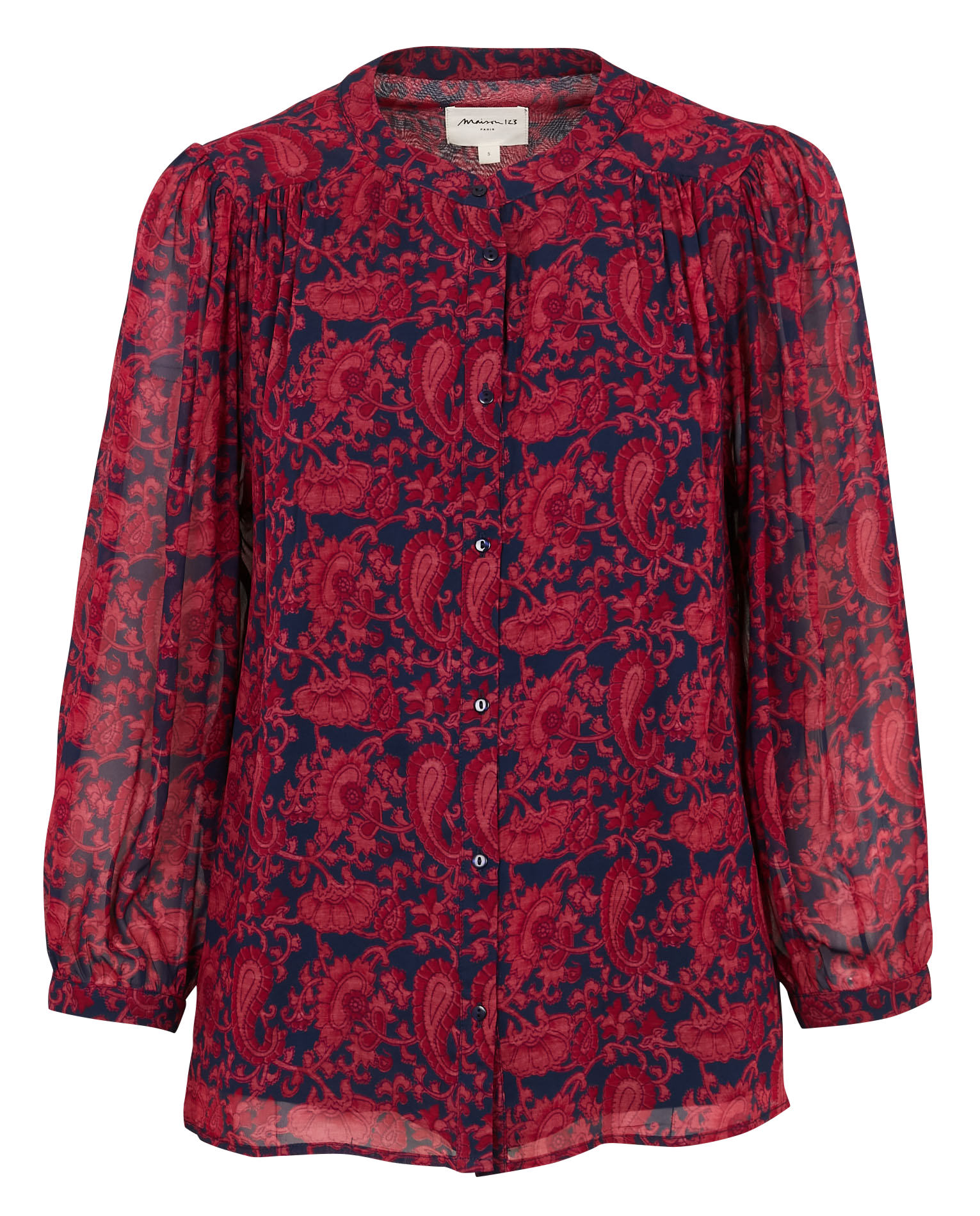 Printed jacket with round neck MAISON 123 Red