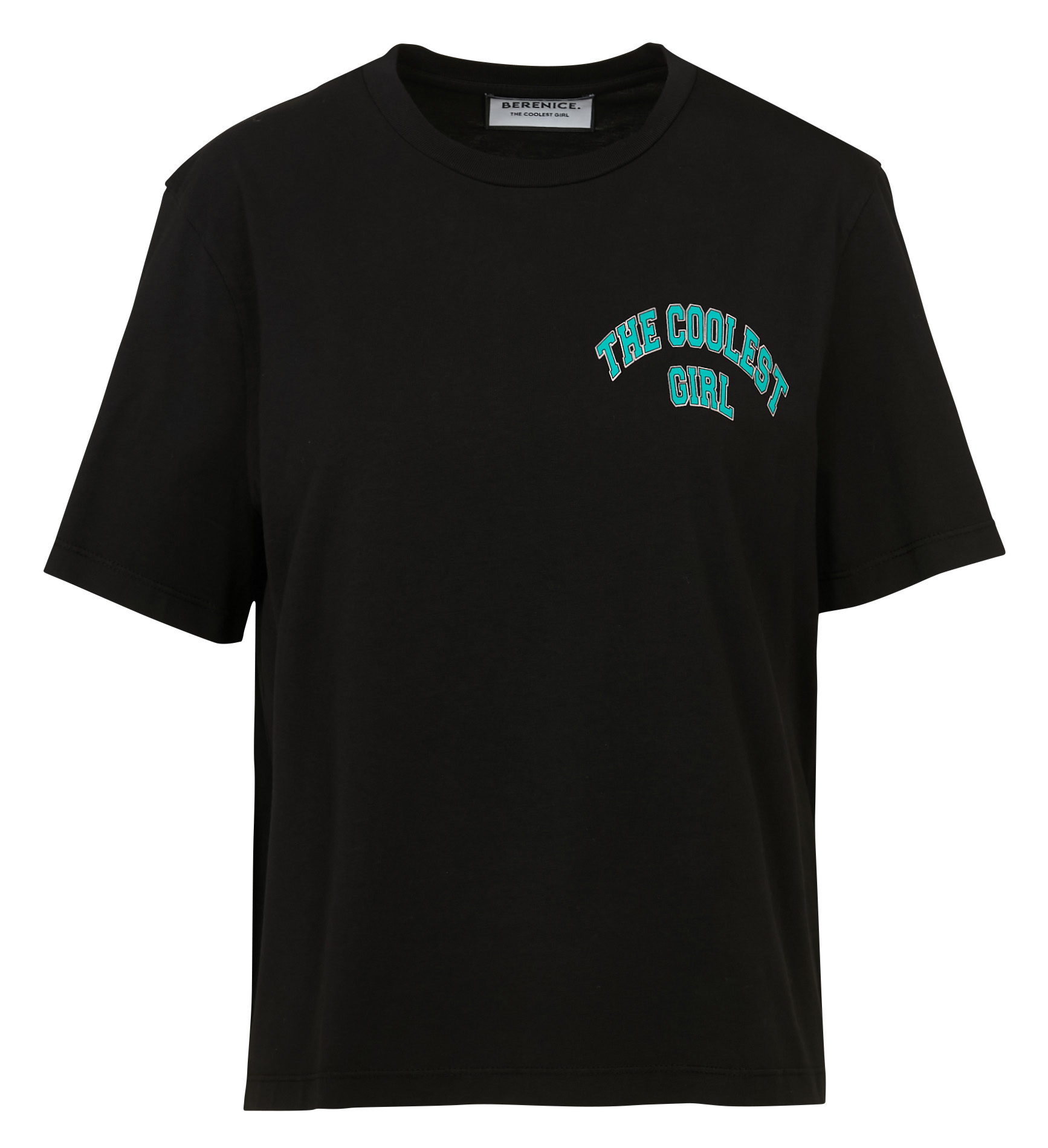 Tee-shirt droit col rond en coton BERENICE Noir