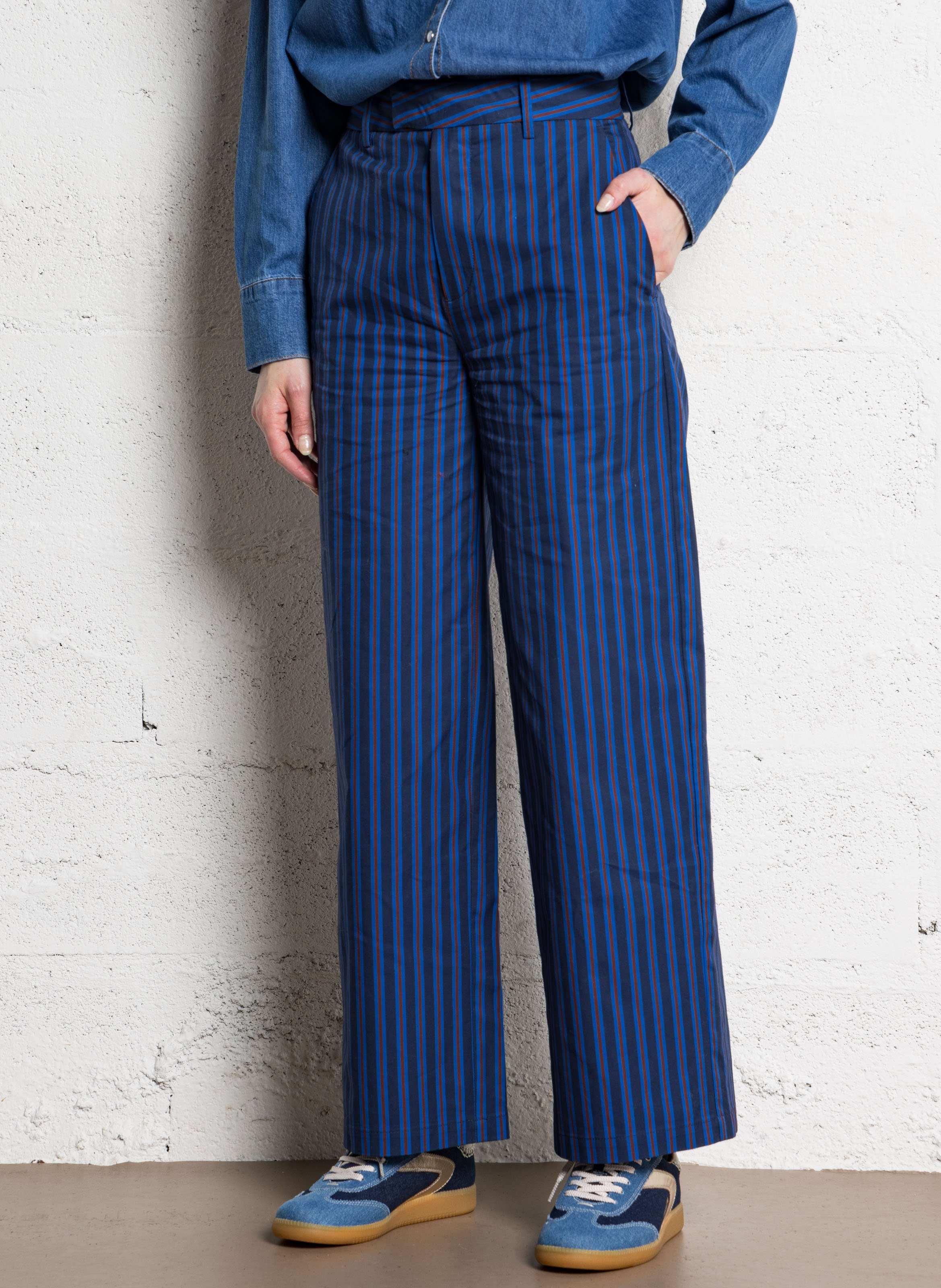 Wide cotton trousers  THE TINY BIG SISTER Blue